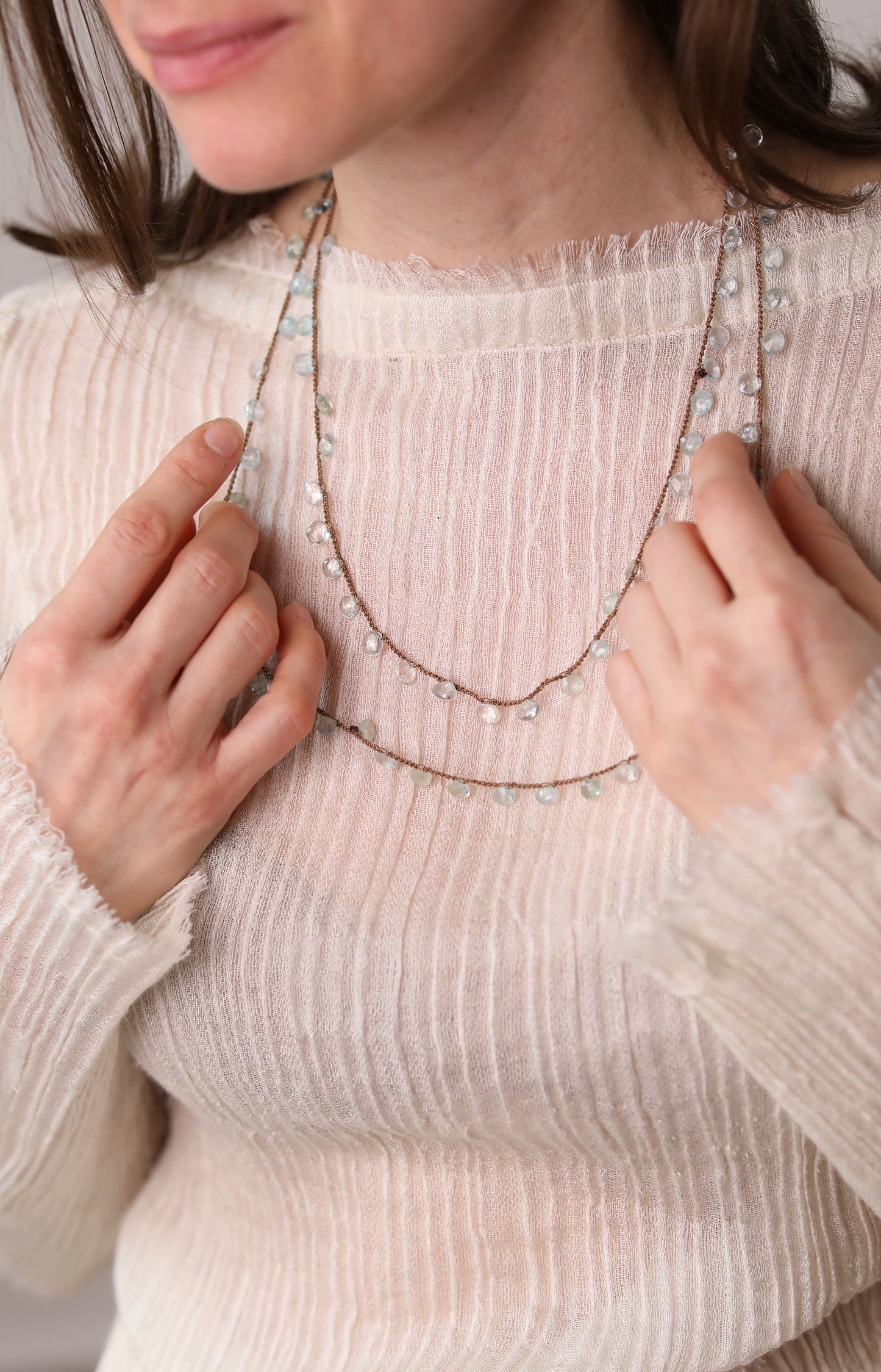 Debbie Harper Heart Shaped Aquamarine Necklace
