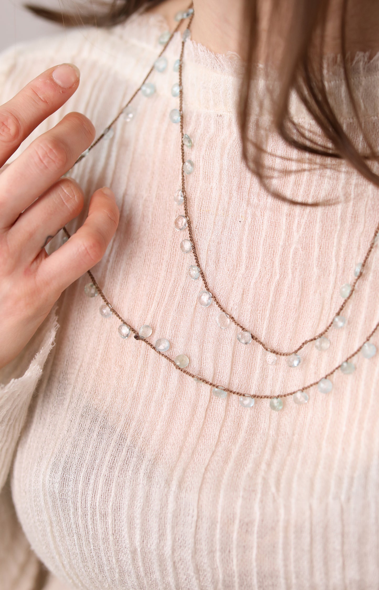 Debbie Harper Heart Shaped Aquamarine Necklace