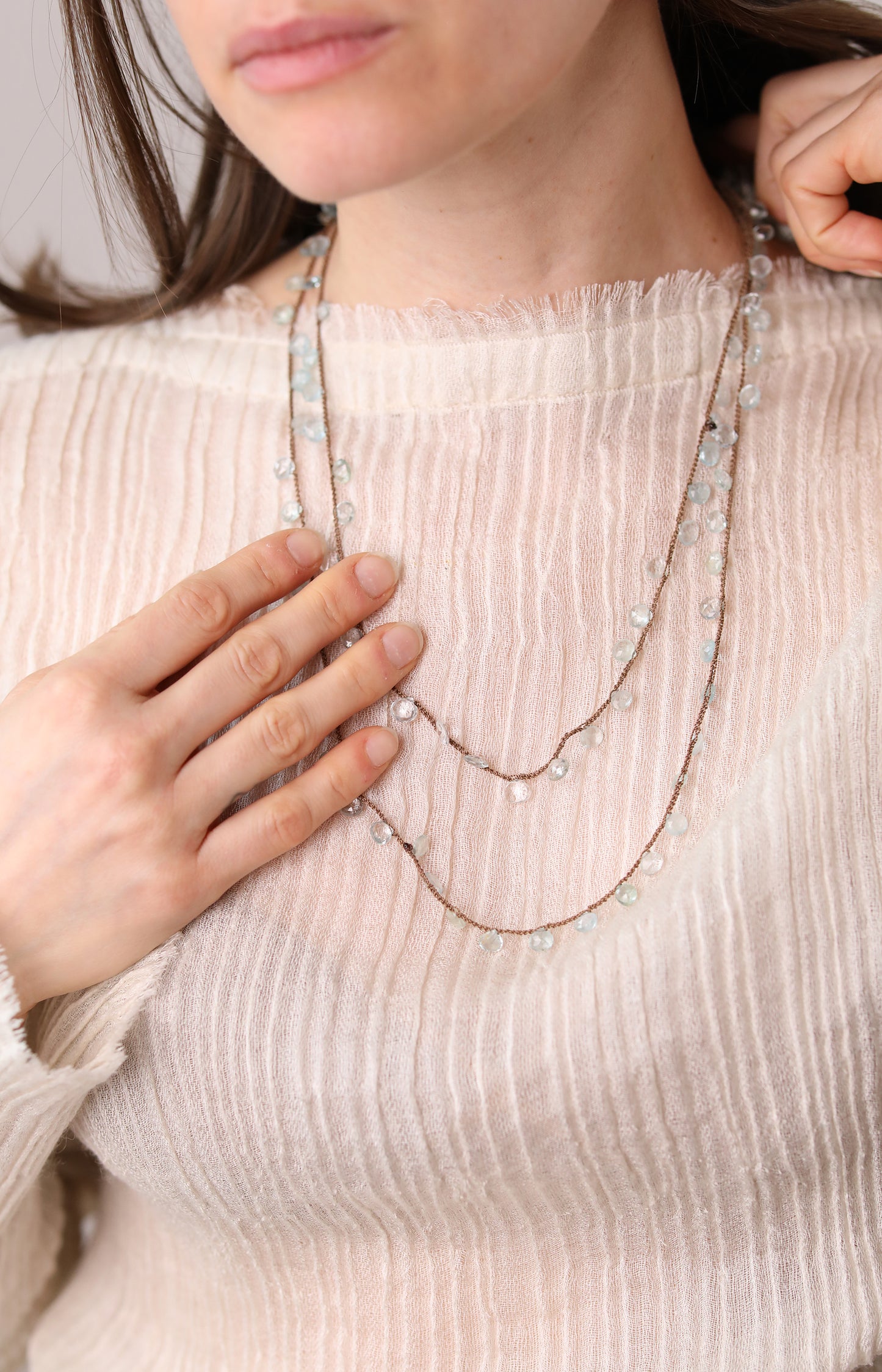 Debbie Harper Heart Shaped Aquamarine Necklace