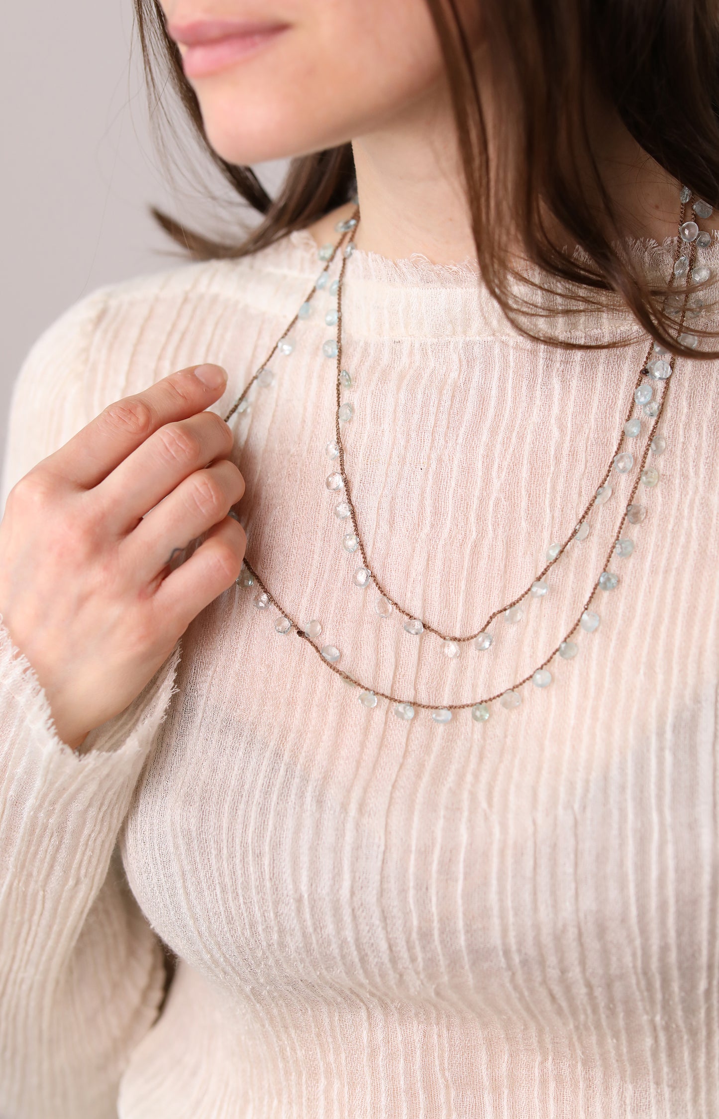 Debbie Harper Heart Shaped Aquamarine Necklace