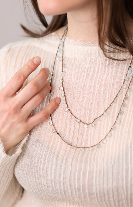 Debbie Harper Heart Shaped Aquamarine Necklace