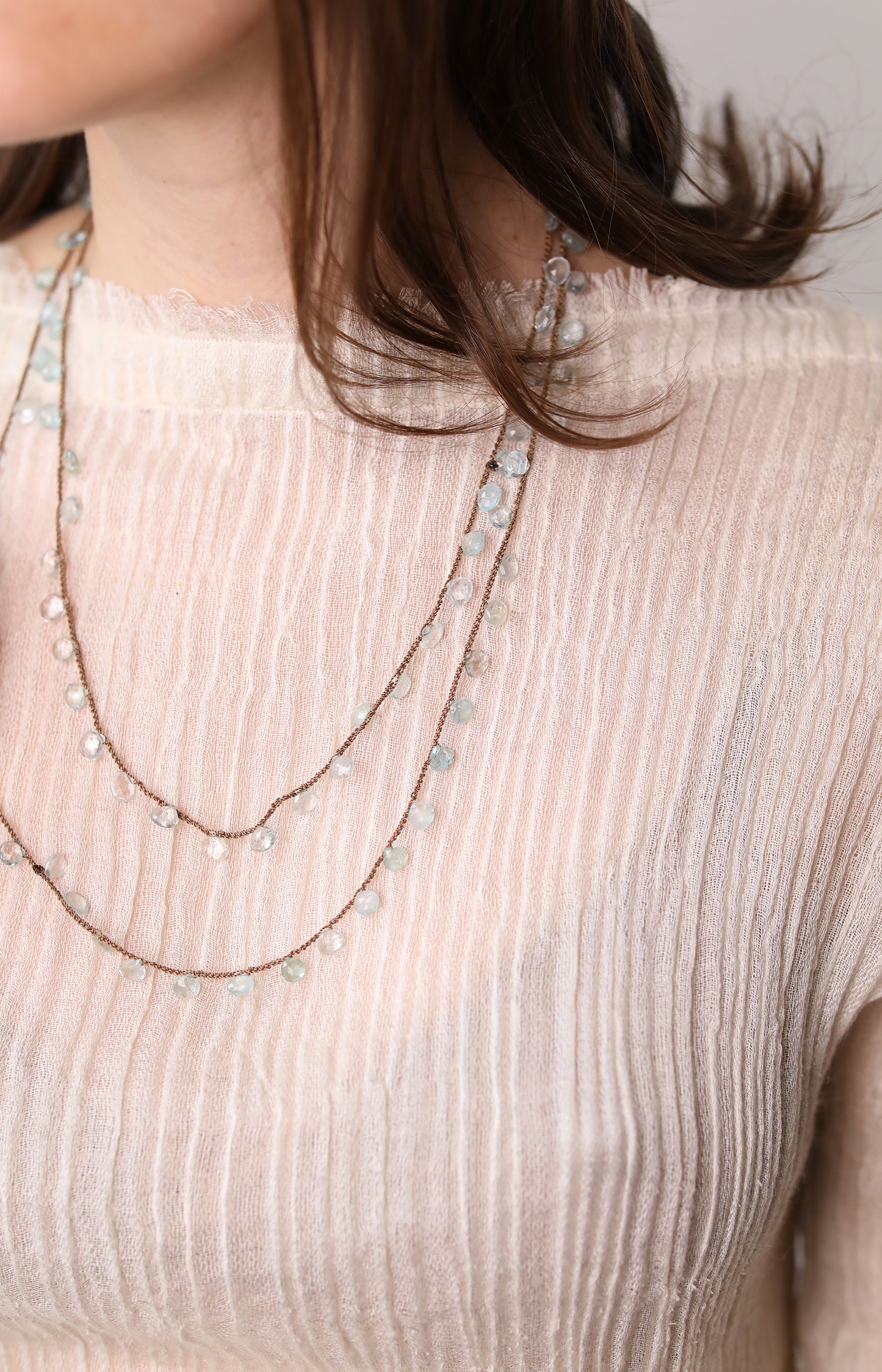 Debbie Harper Heart Shaped Aquamarine Necklace