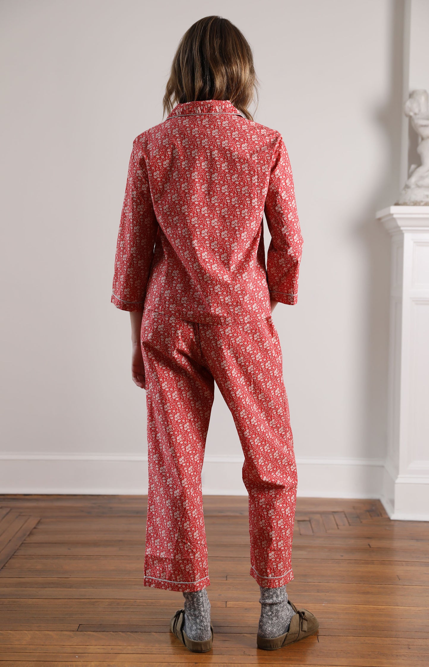 Classic Red Floral Pajama Set