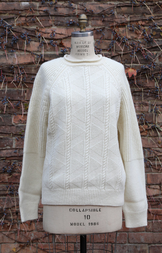 Ivory Shetland Wool Sweater