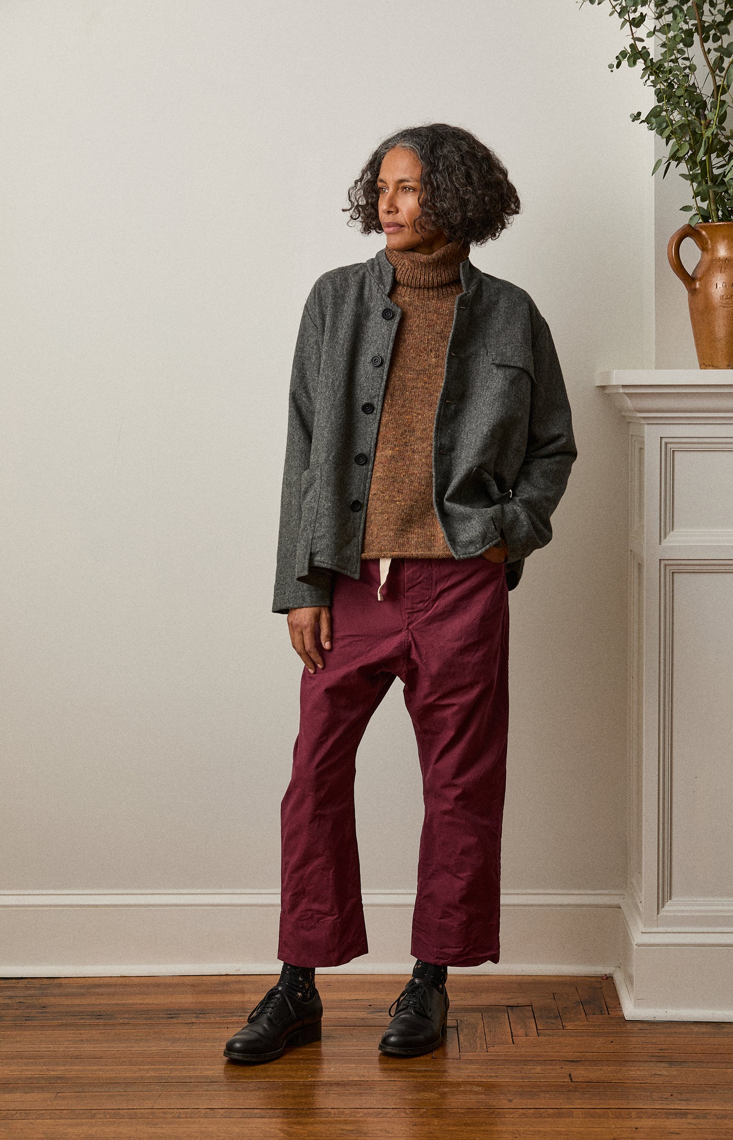 Grey Wool Flannel Work Jacket