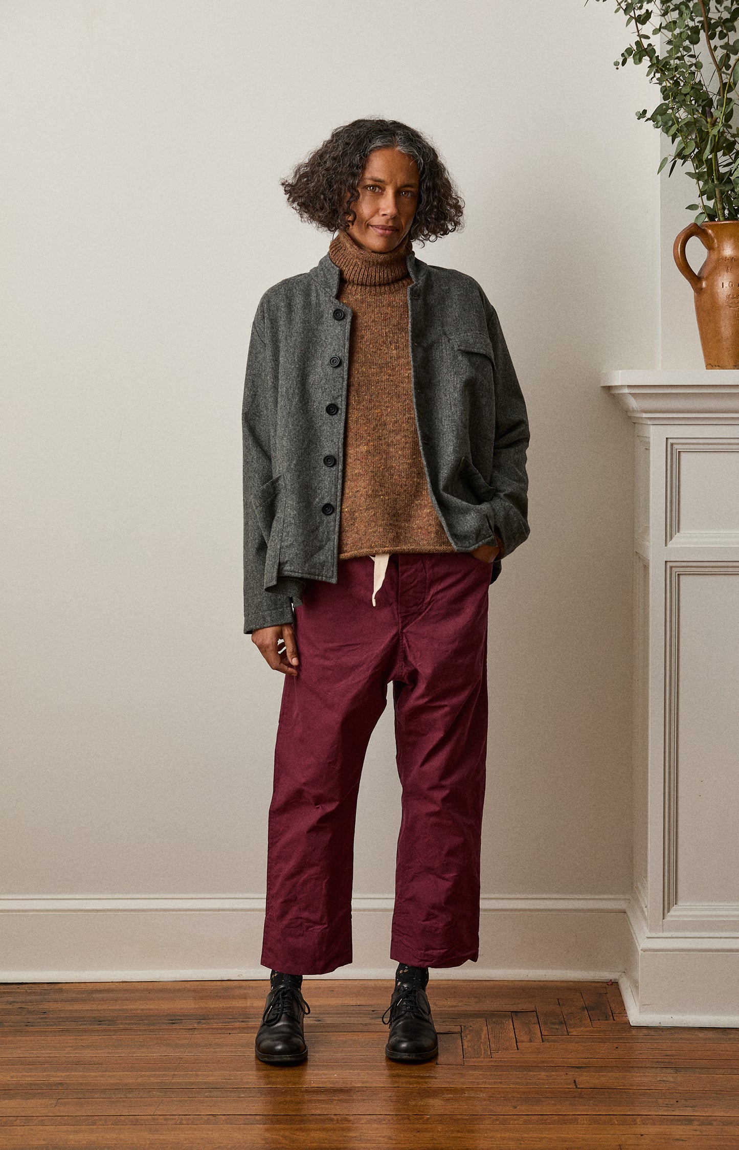 Grey Wool Flannel Work Jacket