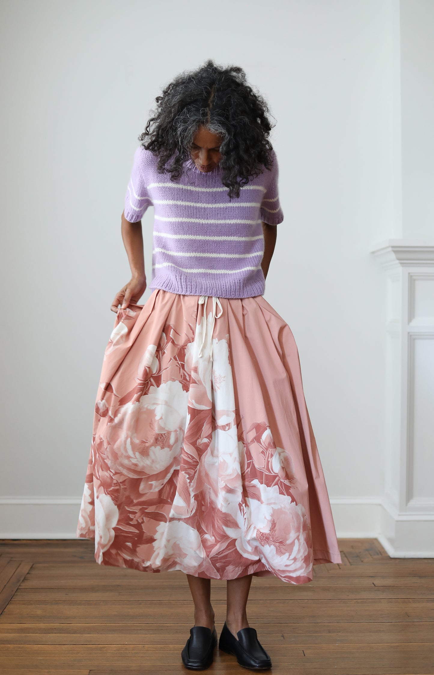 Pink Handprinted Skirt