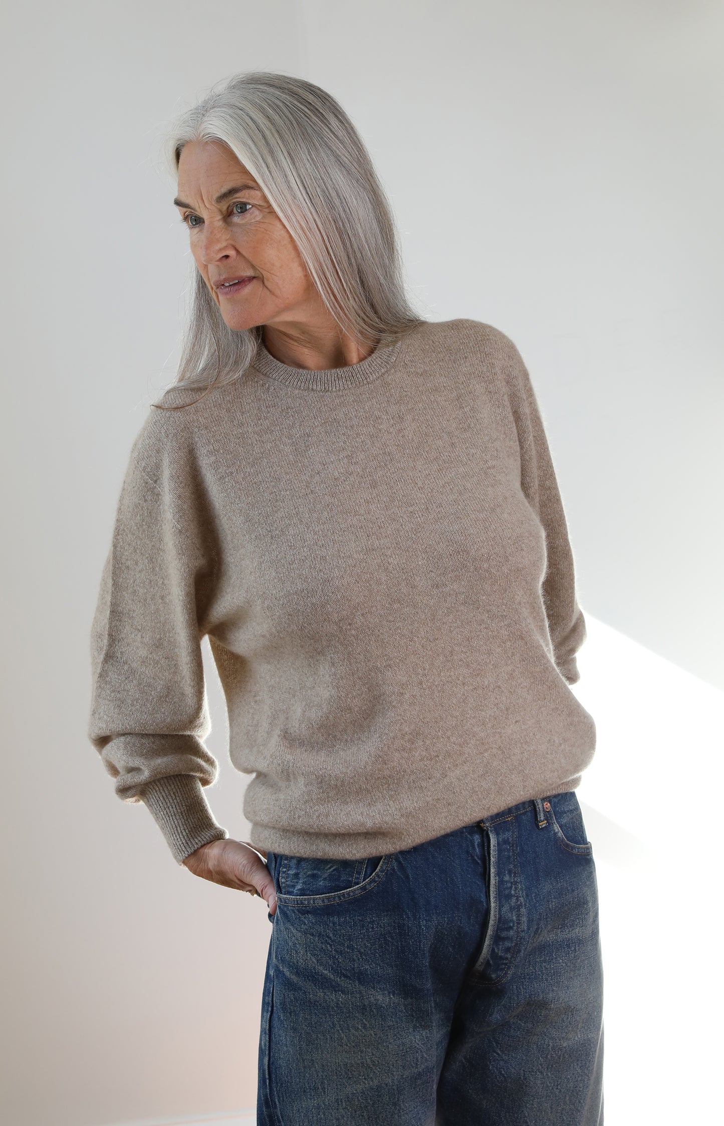 Natural WG Cashmere Pullover