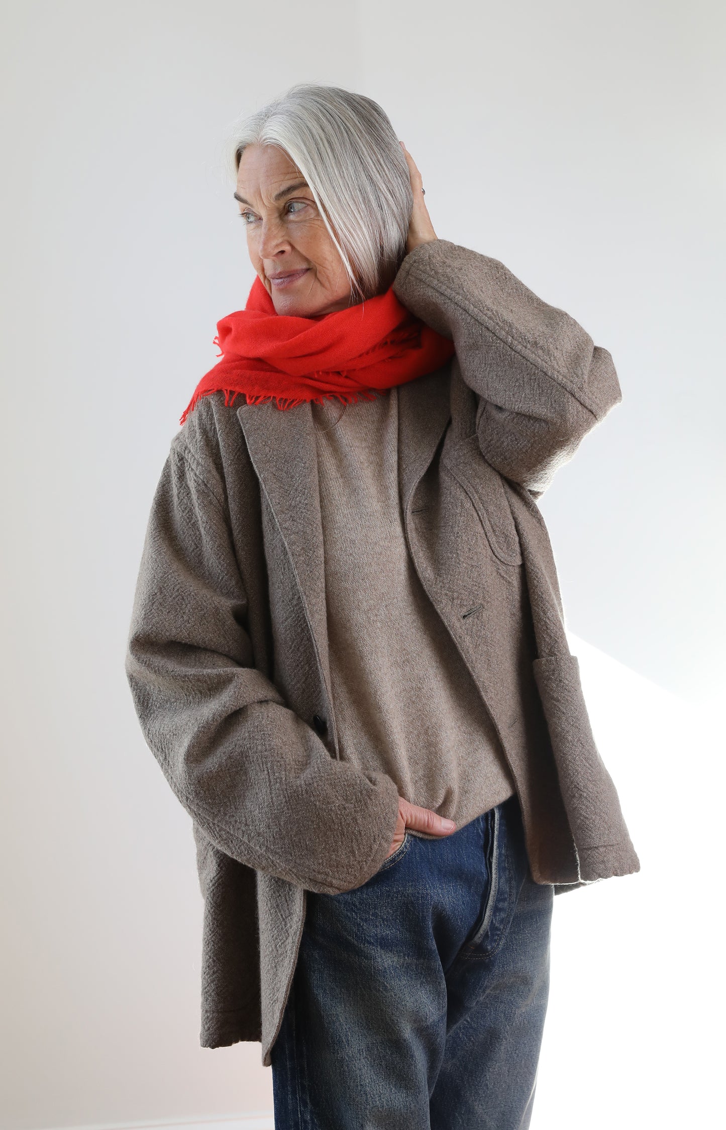 Natural Rigid Cashmere Jacket