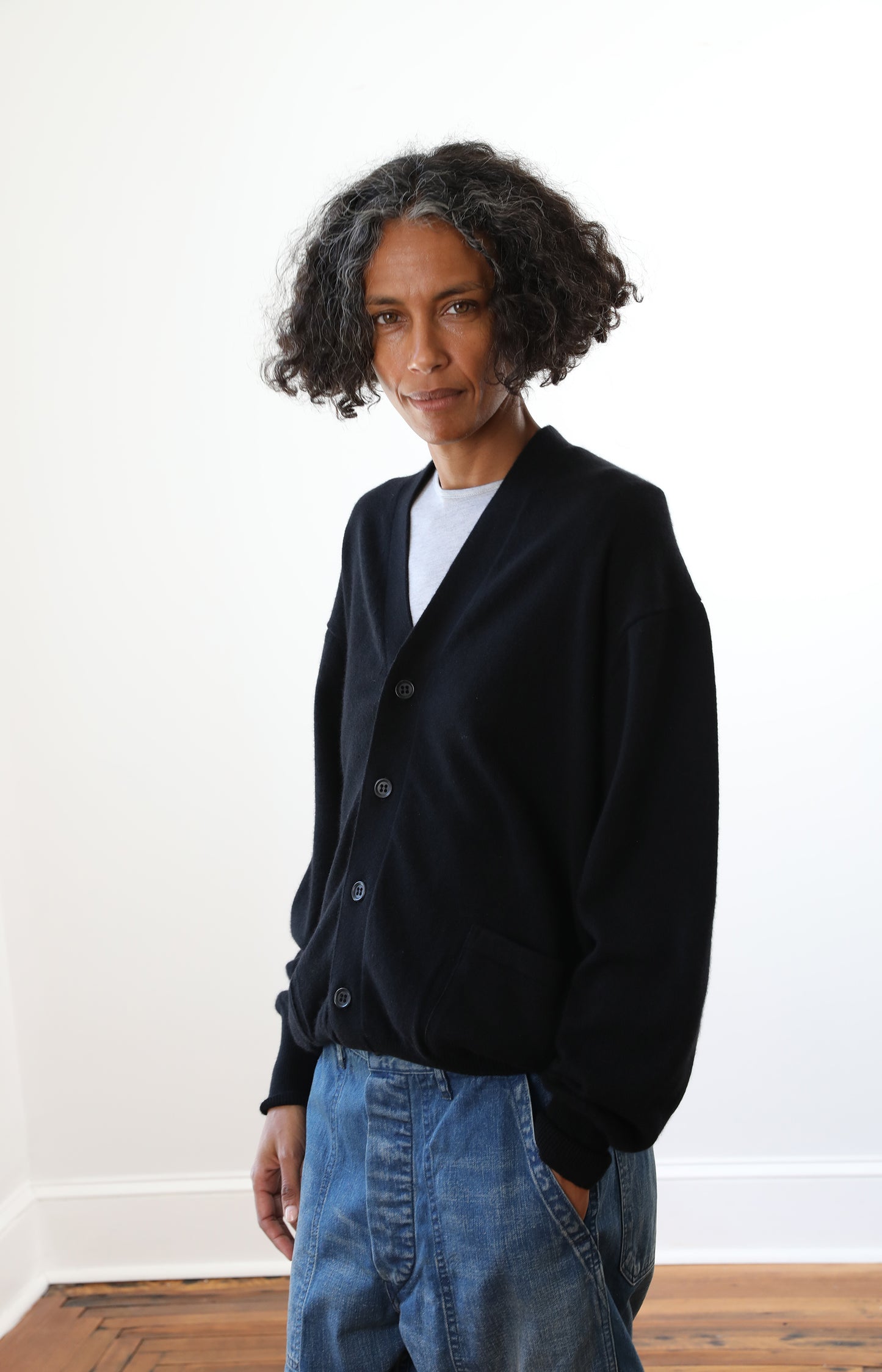 Black Cashmere Cardigan