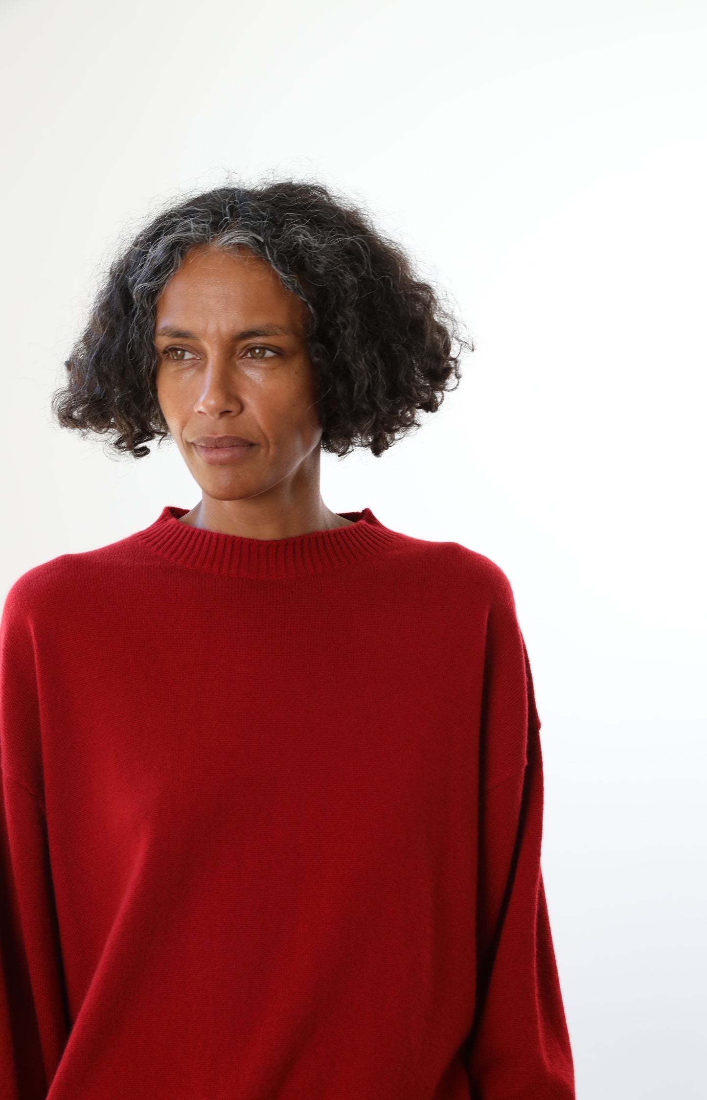 Red Cashmere Crewneck Sweater