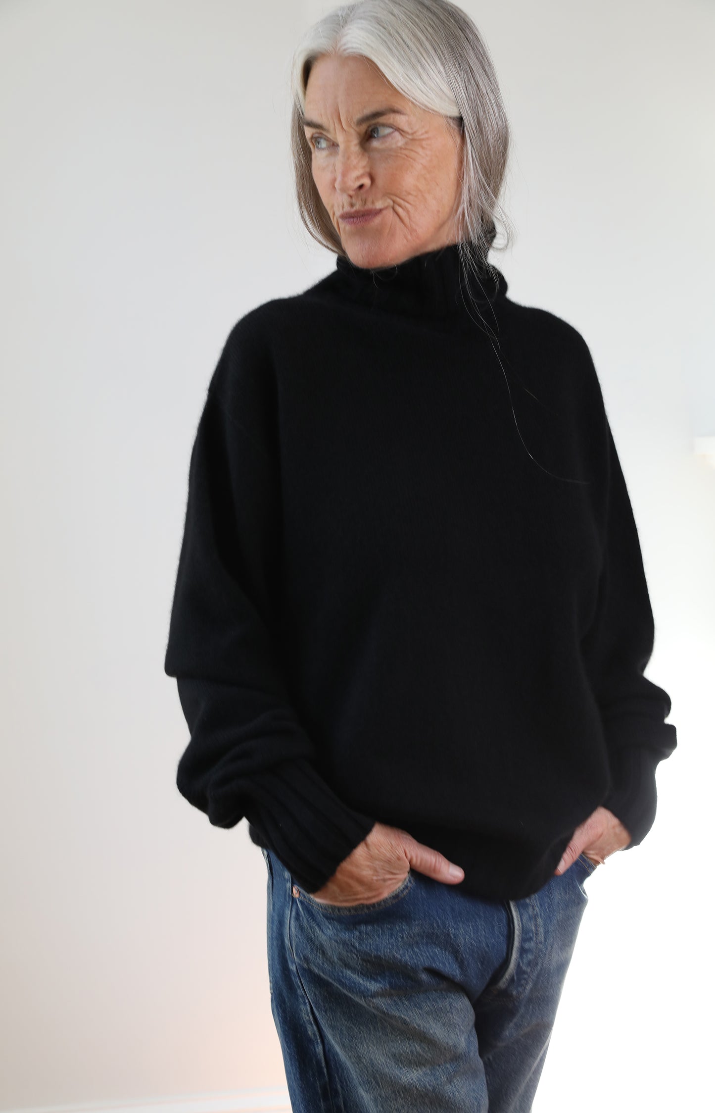 Black Cashmere Turtleneck