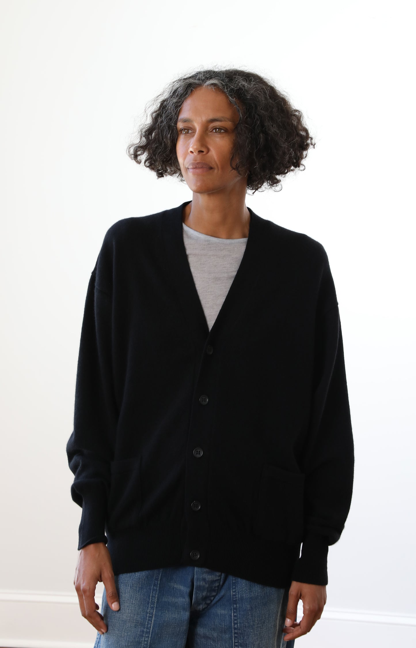 Black Cashmere Cardigan