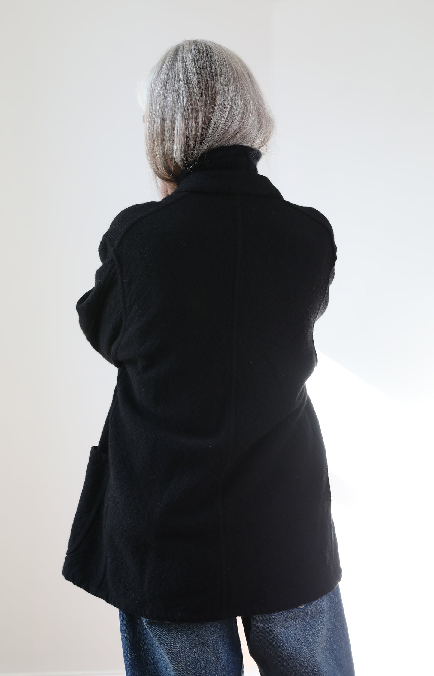 Black Rigid Cashmere Jacket