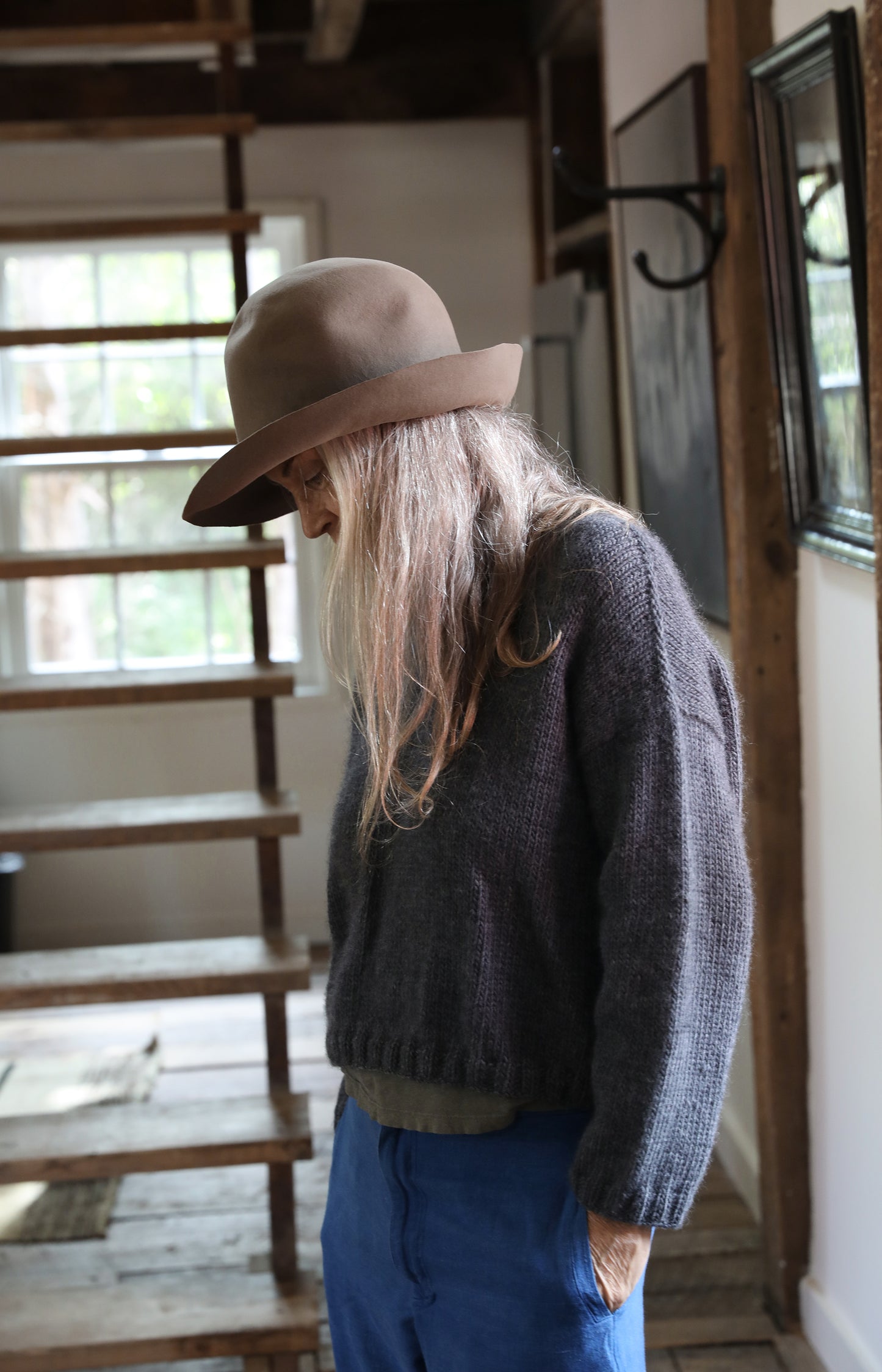 Taupe Wide Brim Hat