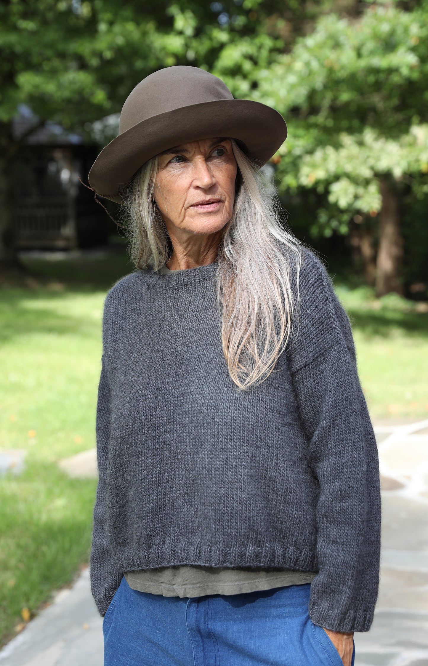Taupe Wide Brim Hat