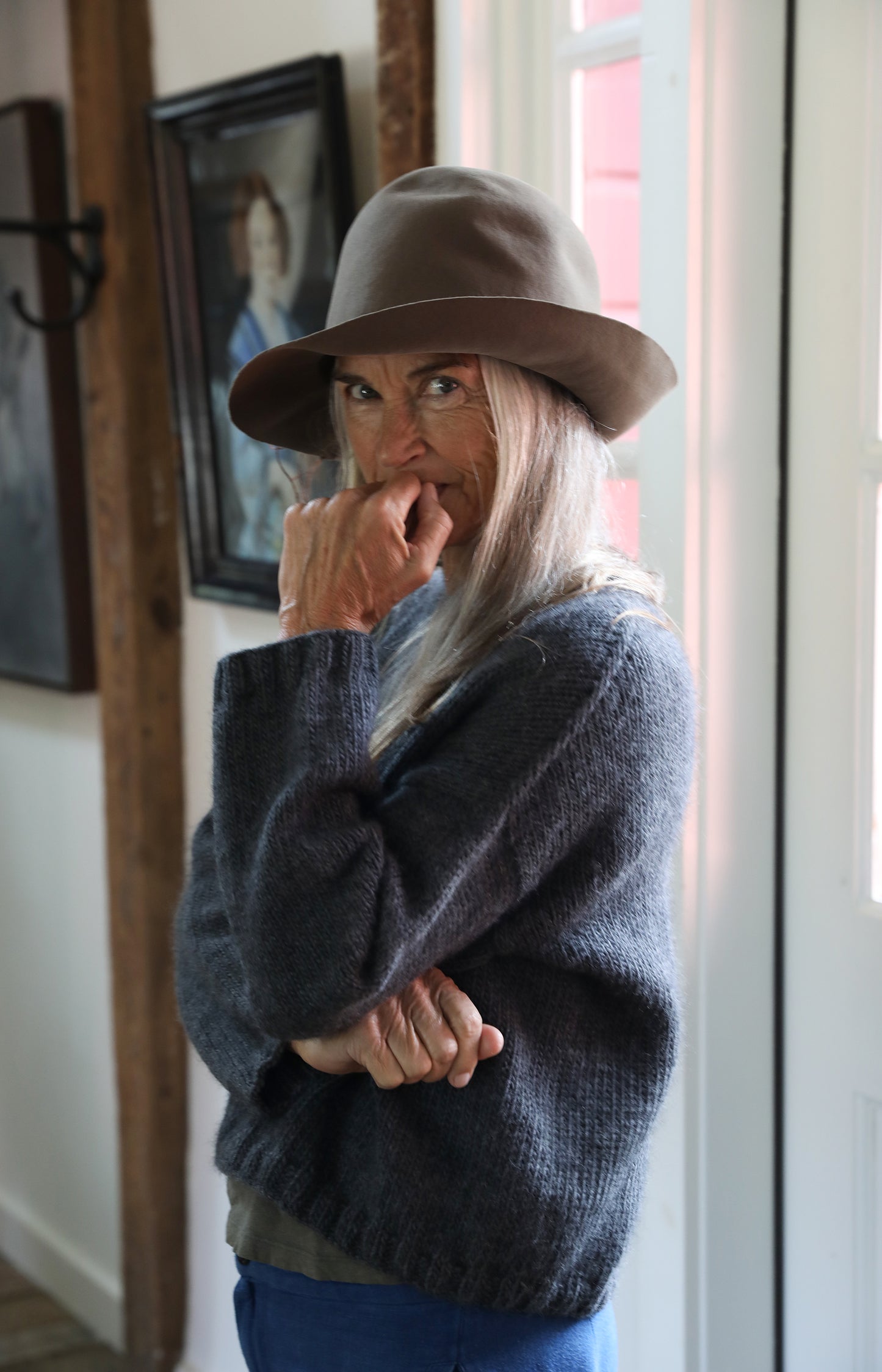 Taupe Wide Brim Hat