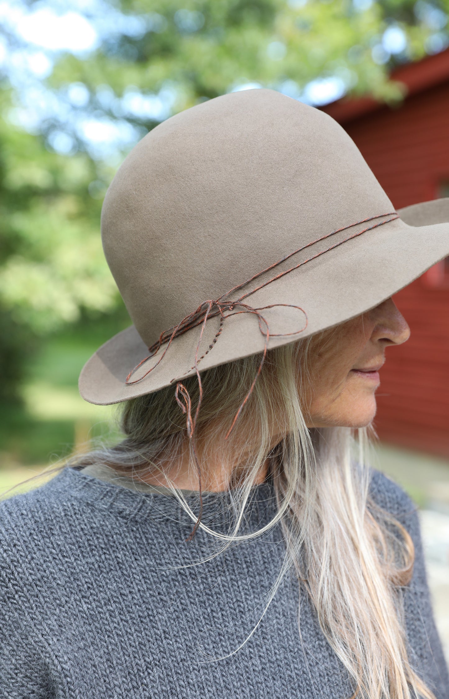 Taupe Wide Brim Hat