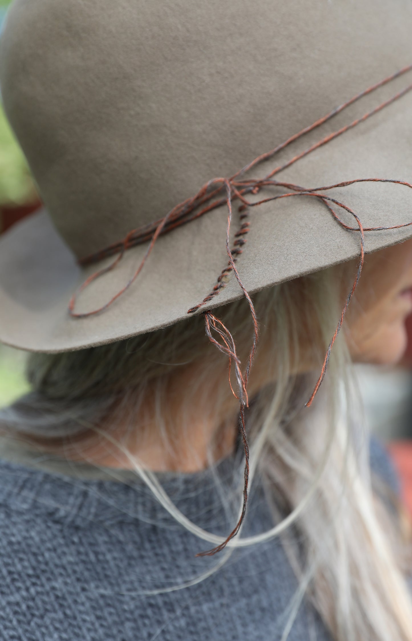 Taupe Wide Brim Hat