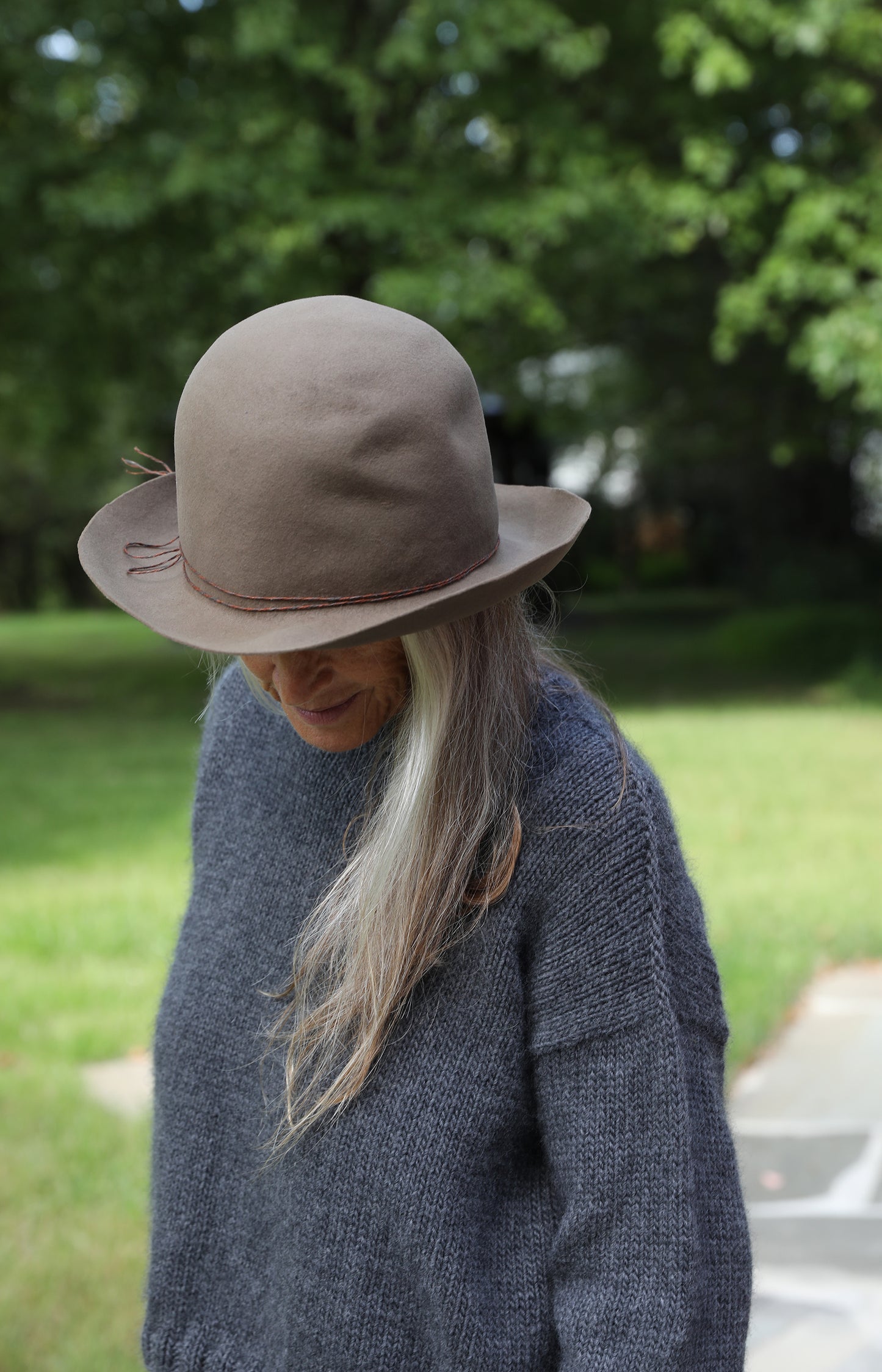 Taupe Wide Brim Hat