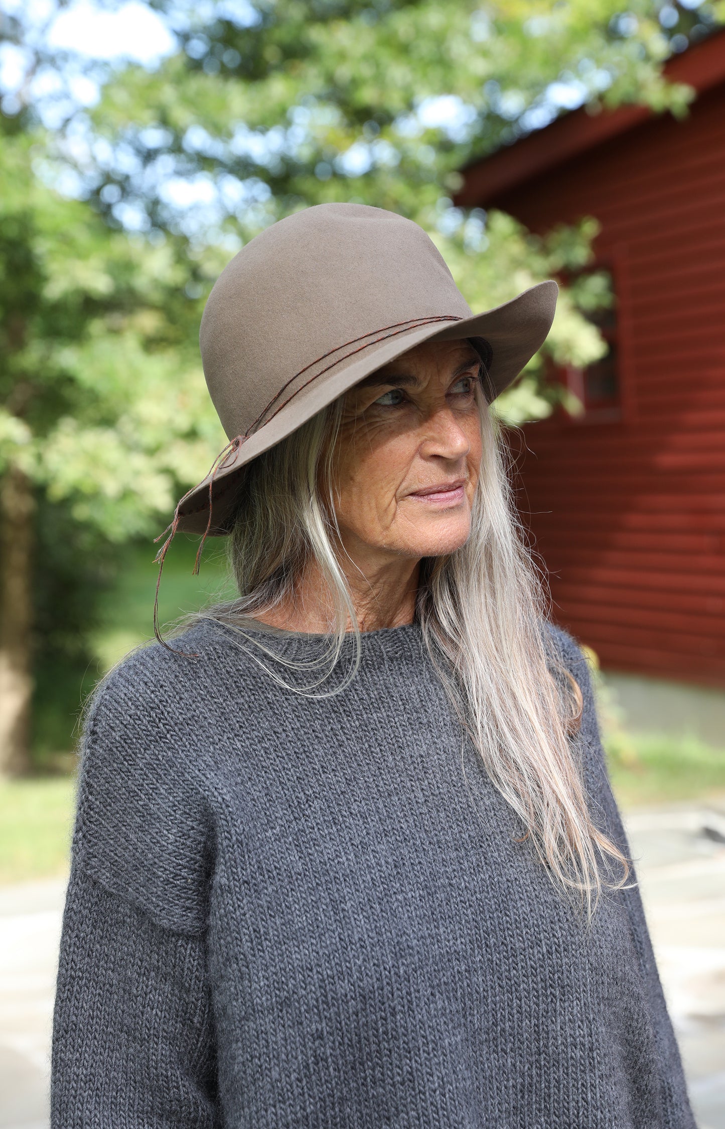 Taupe Wide Brim Hat