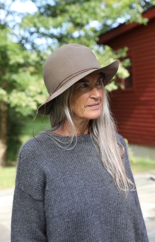 Taupe Wide Brim Hat