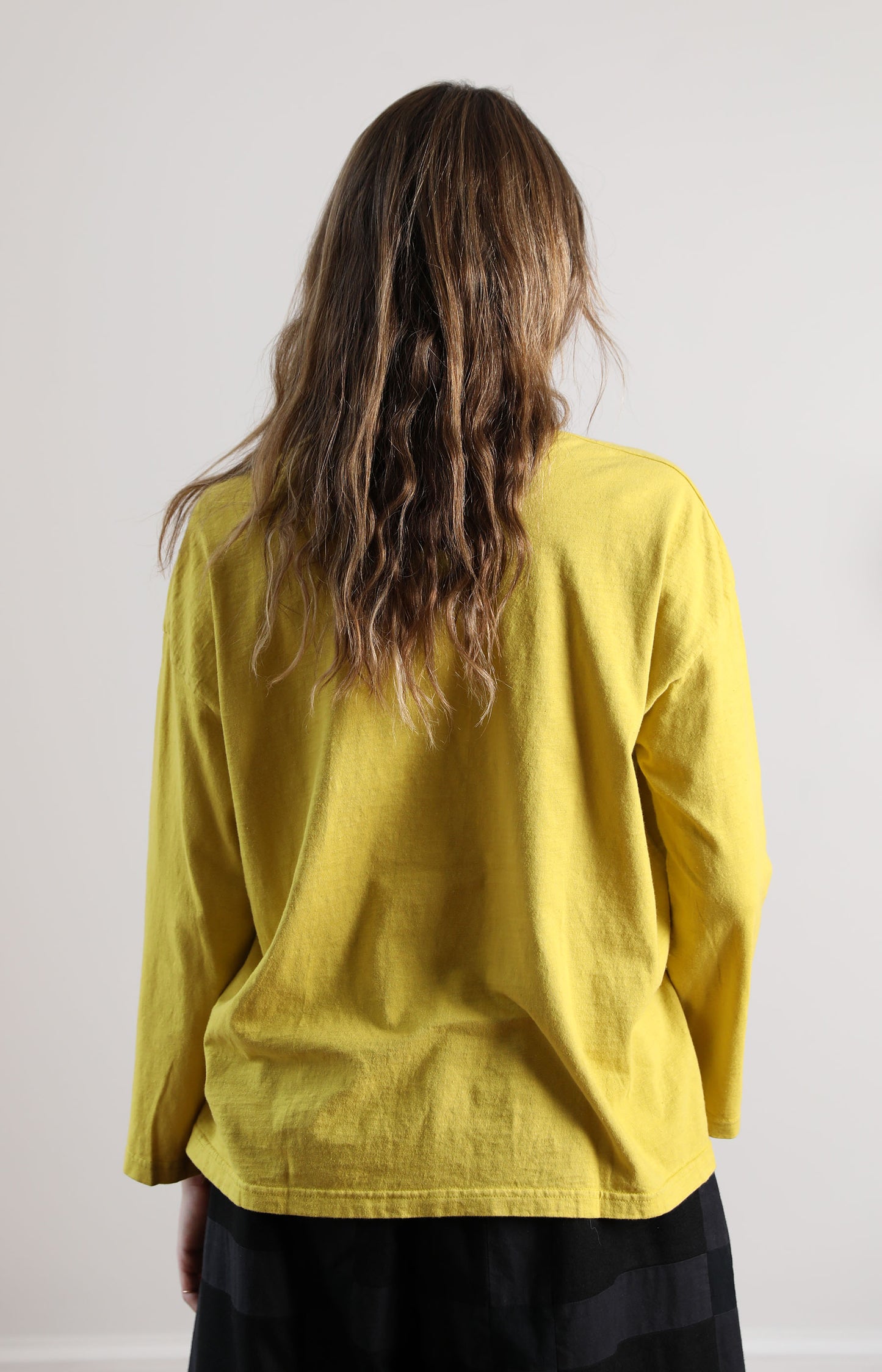 Mustard Cotton Long Sleeve Tee