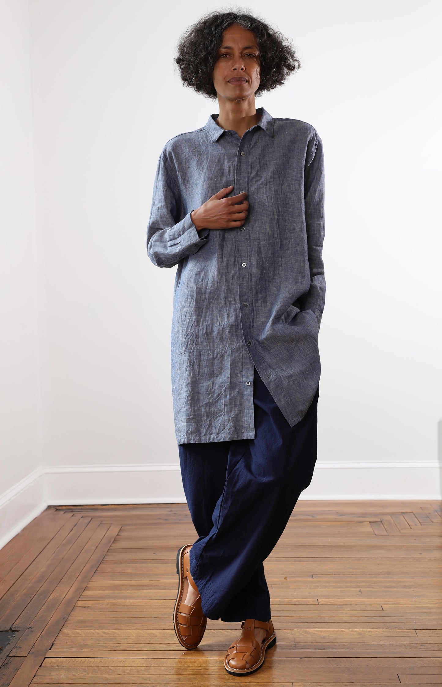 Linen Dungaree Shirt
