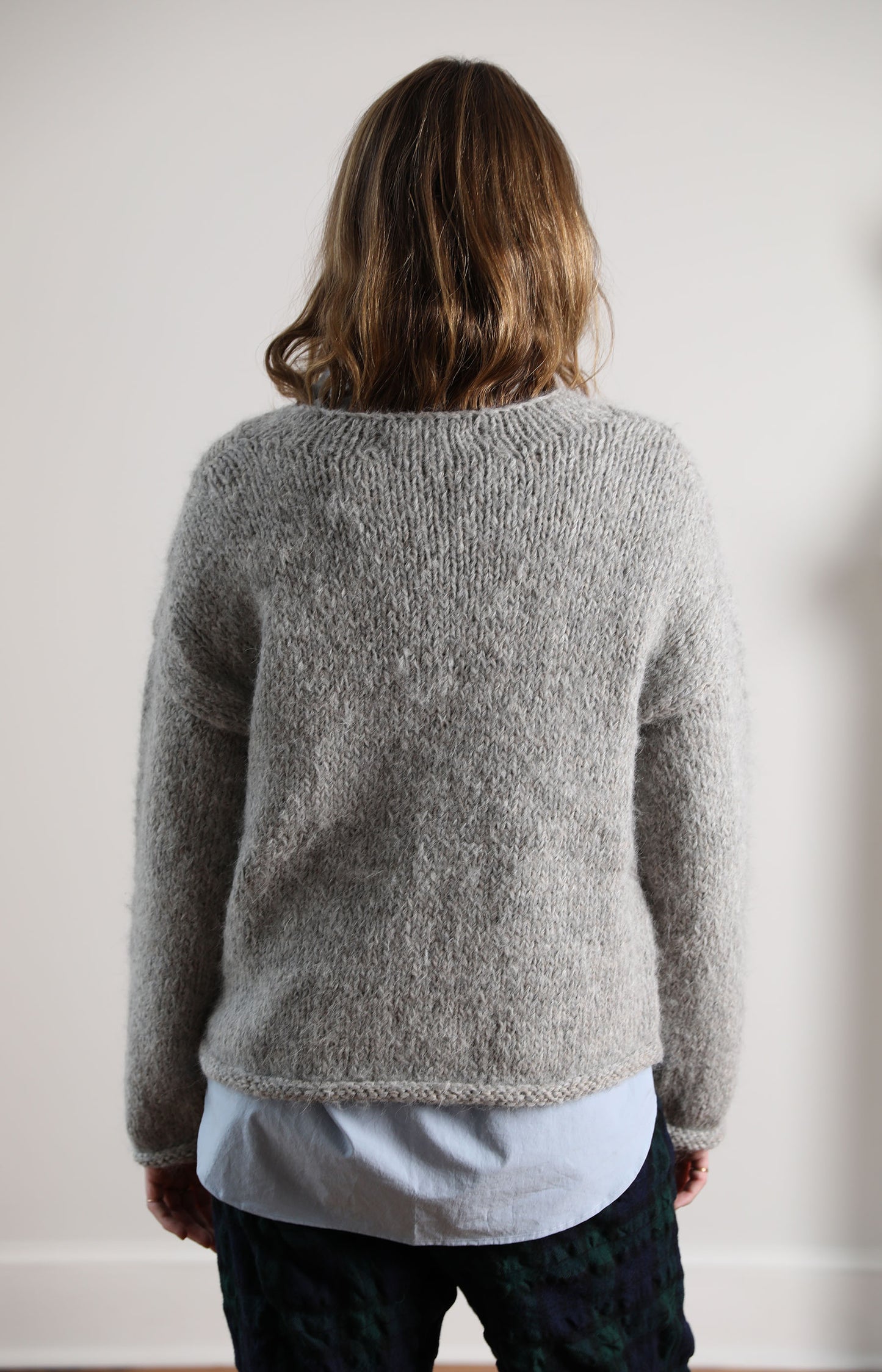 Grey Hand Knit Pullover