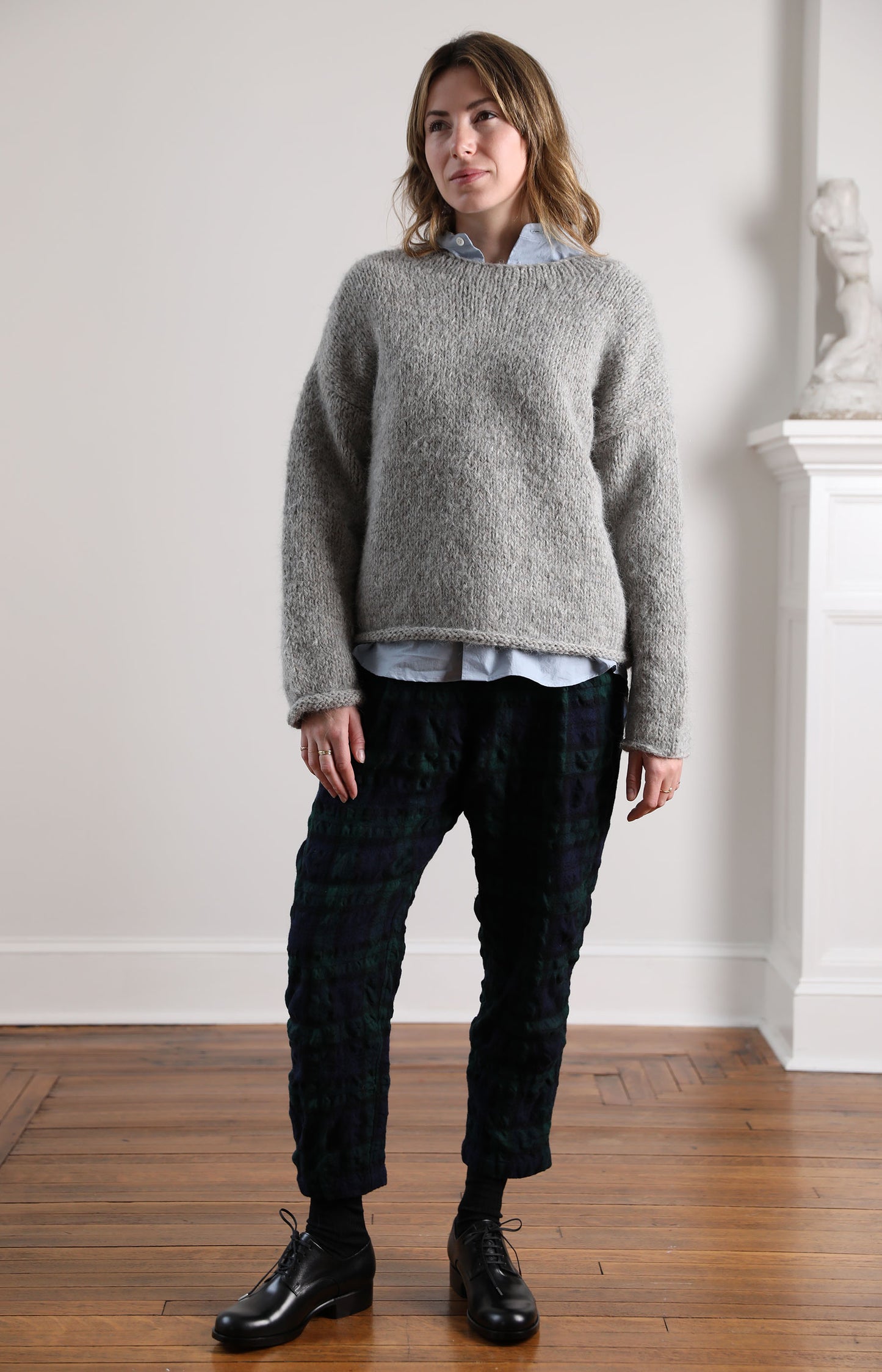 Grey Hand Knit Pullover