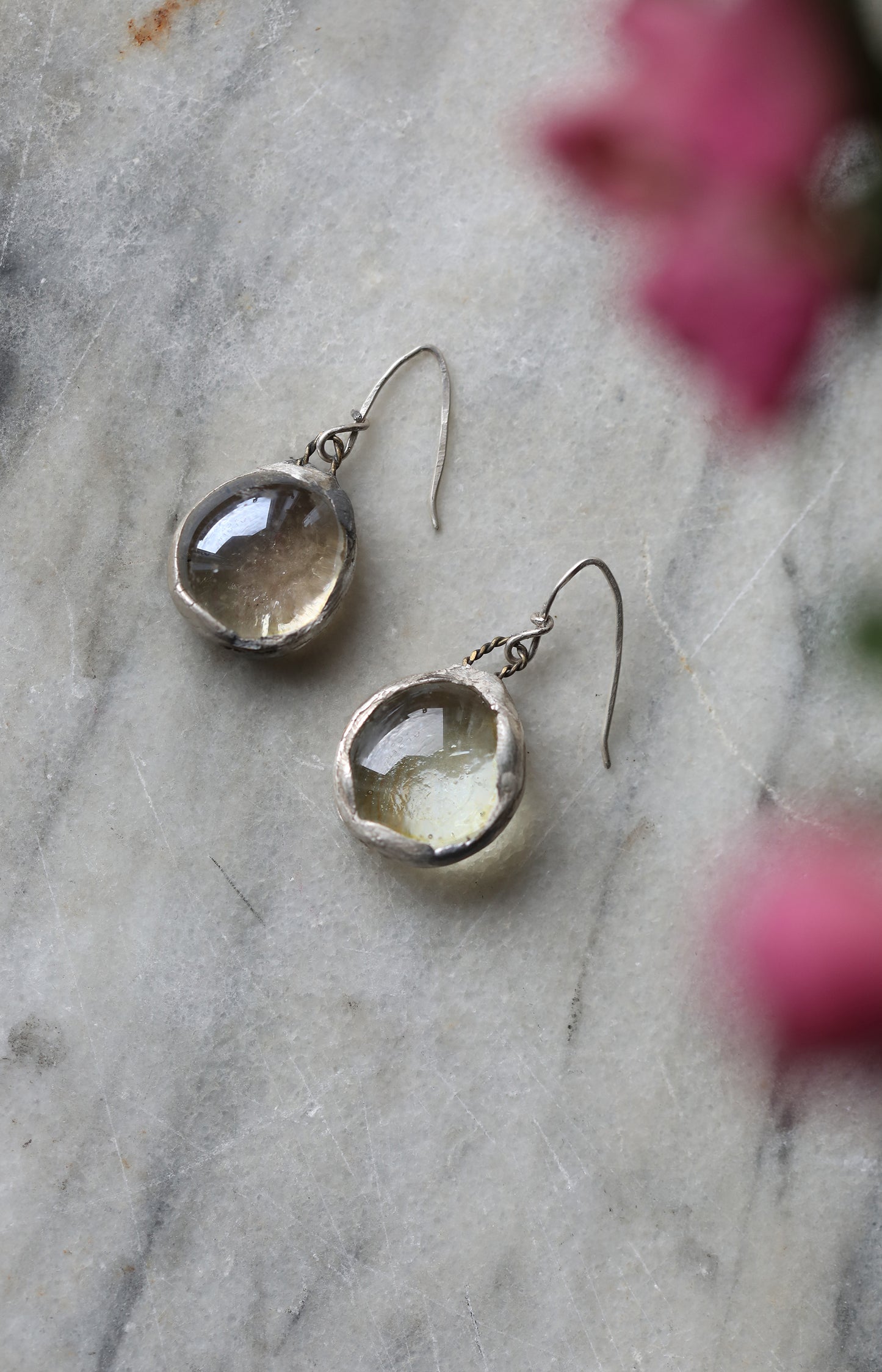 Oval Glass Earrings