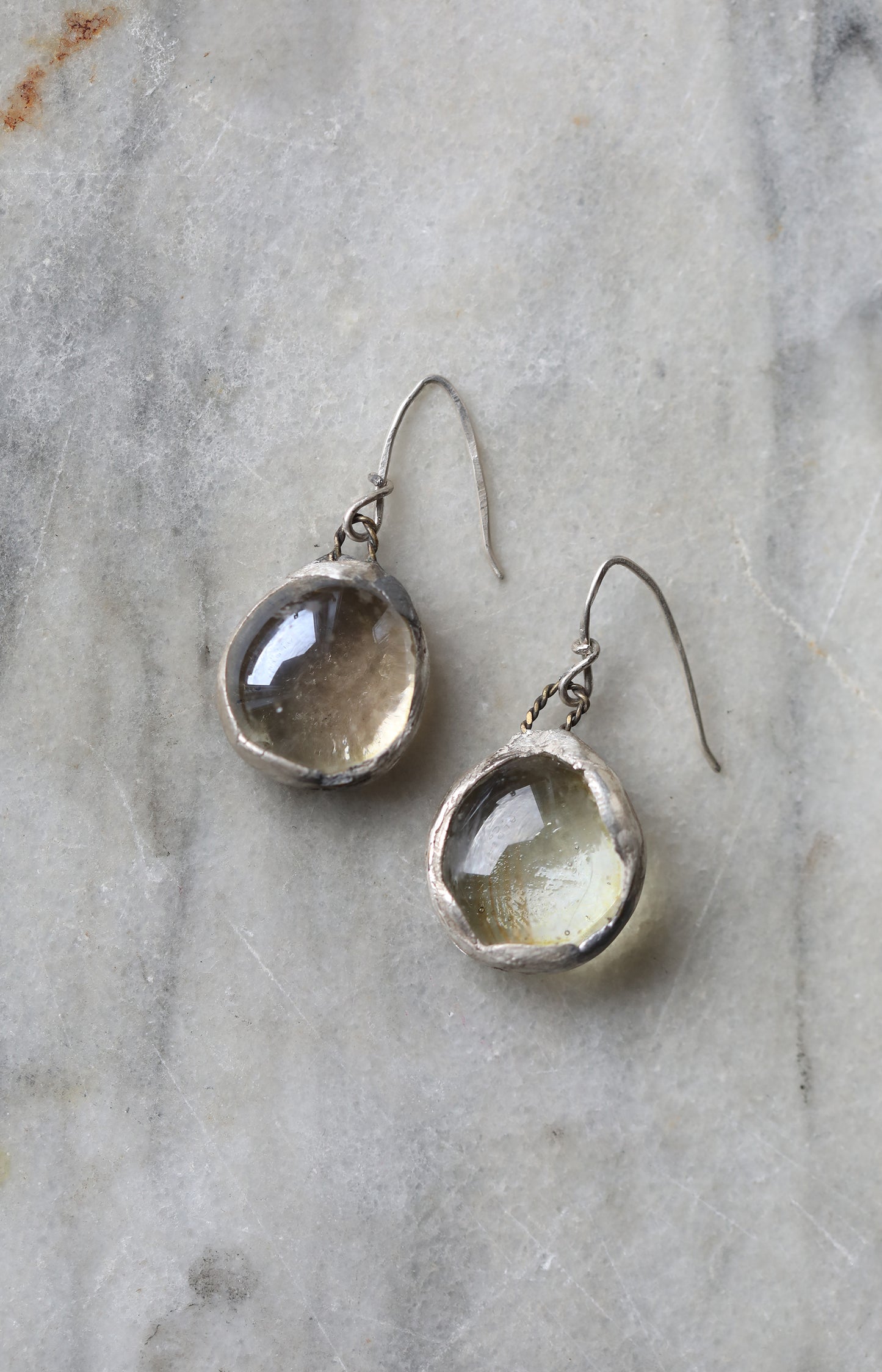 Oval Glass Earrings