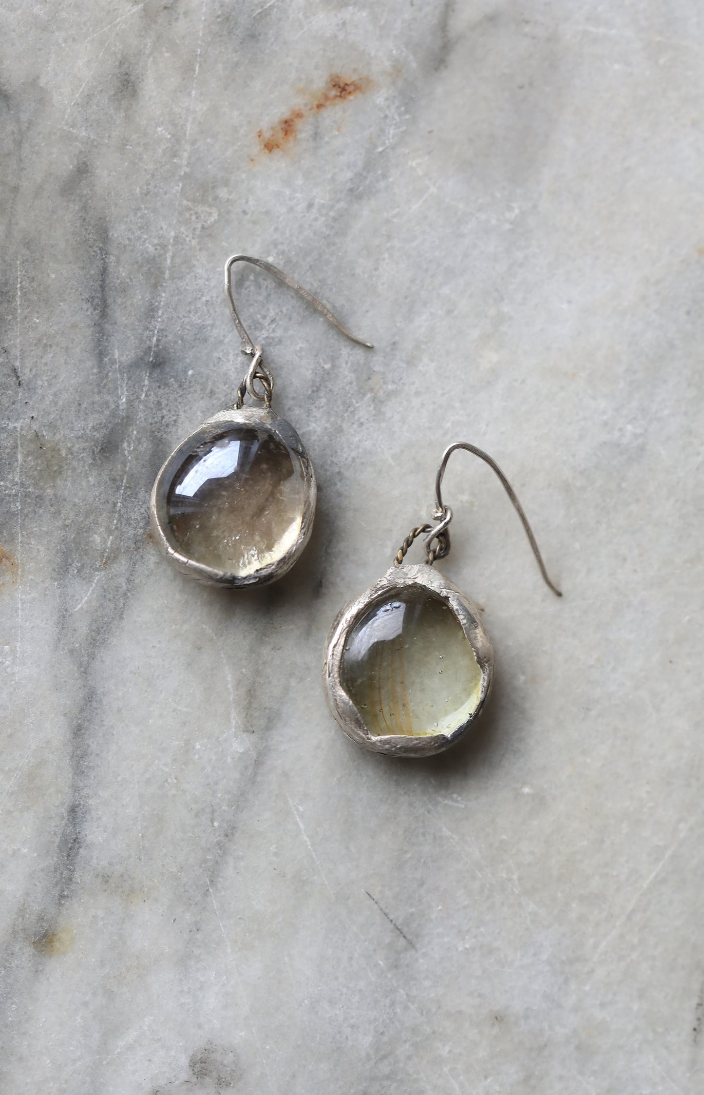 Oval Glass Earrings