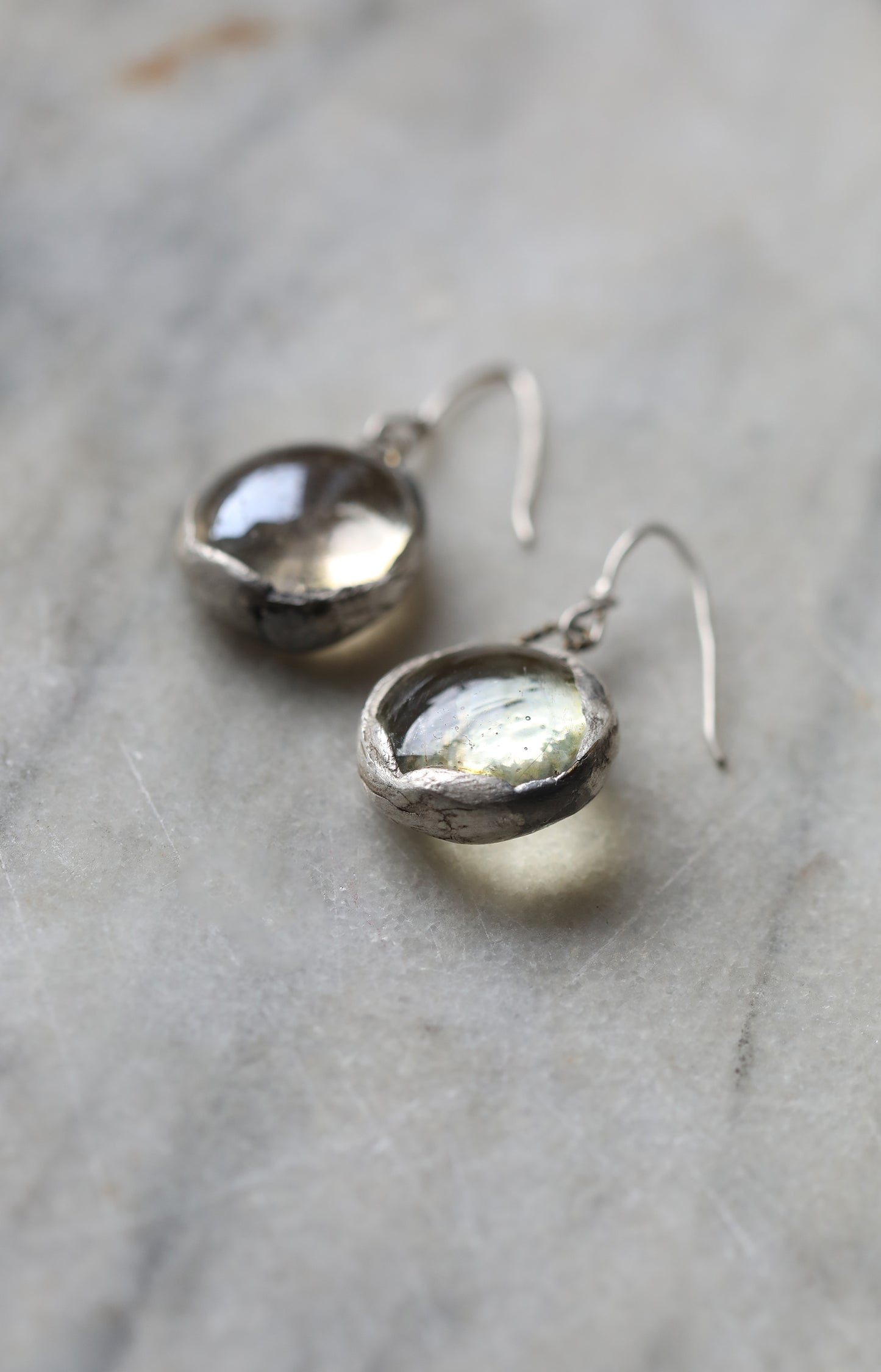 Oval Glass Earrings