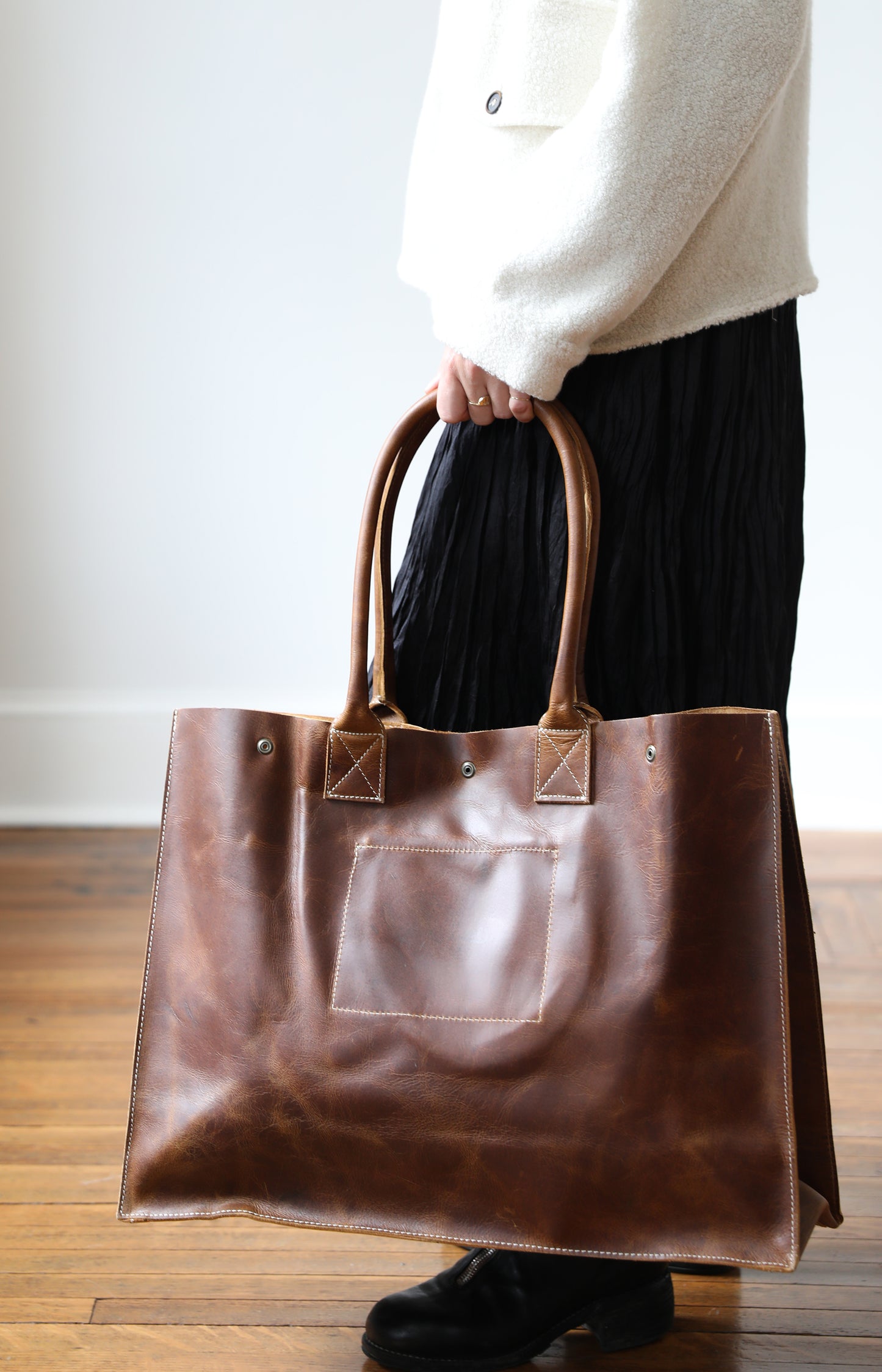 Tan Leather School Tote