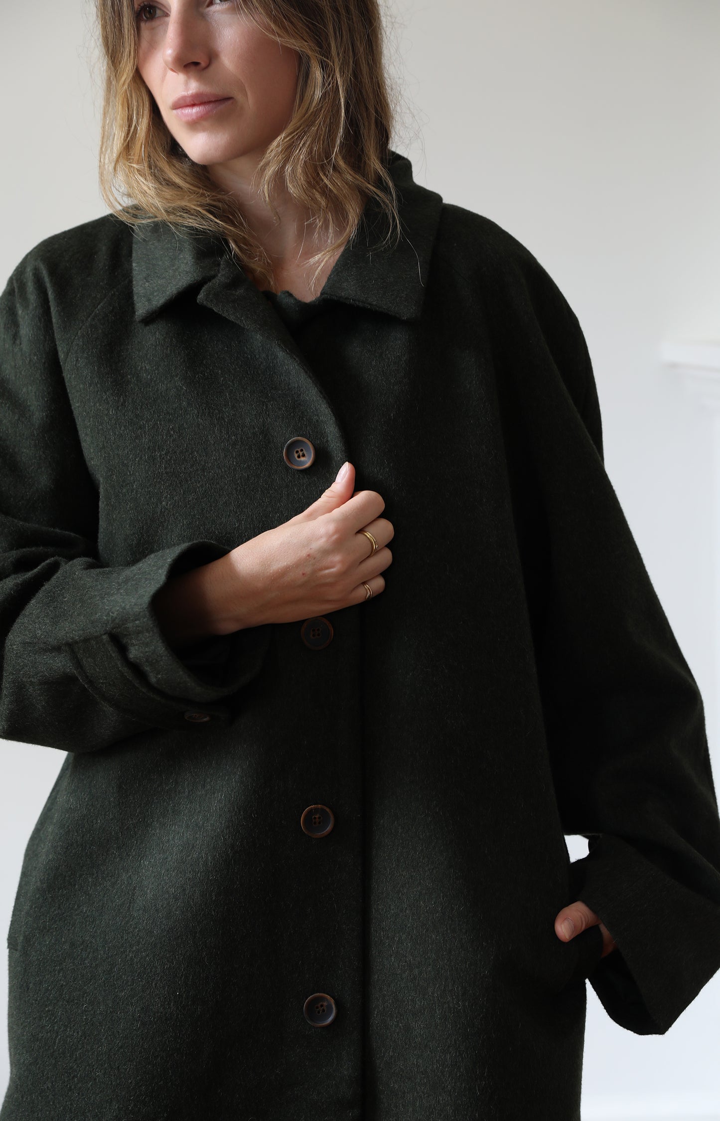 Forest Green Wool Coat