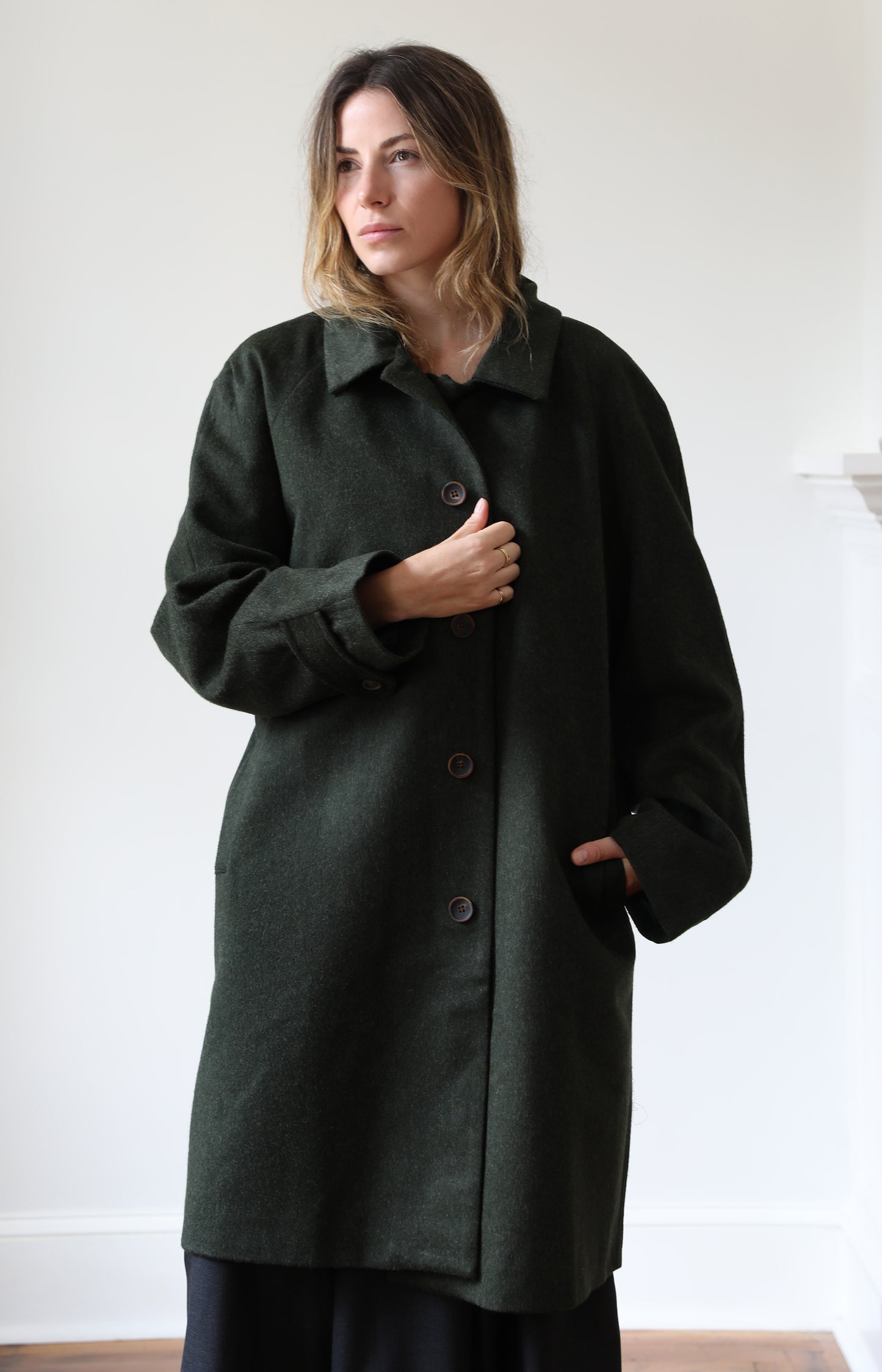 Forest Green Wool Coat