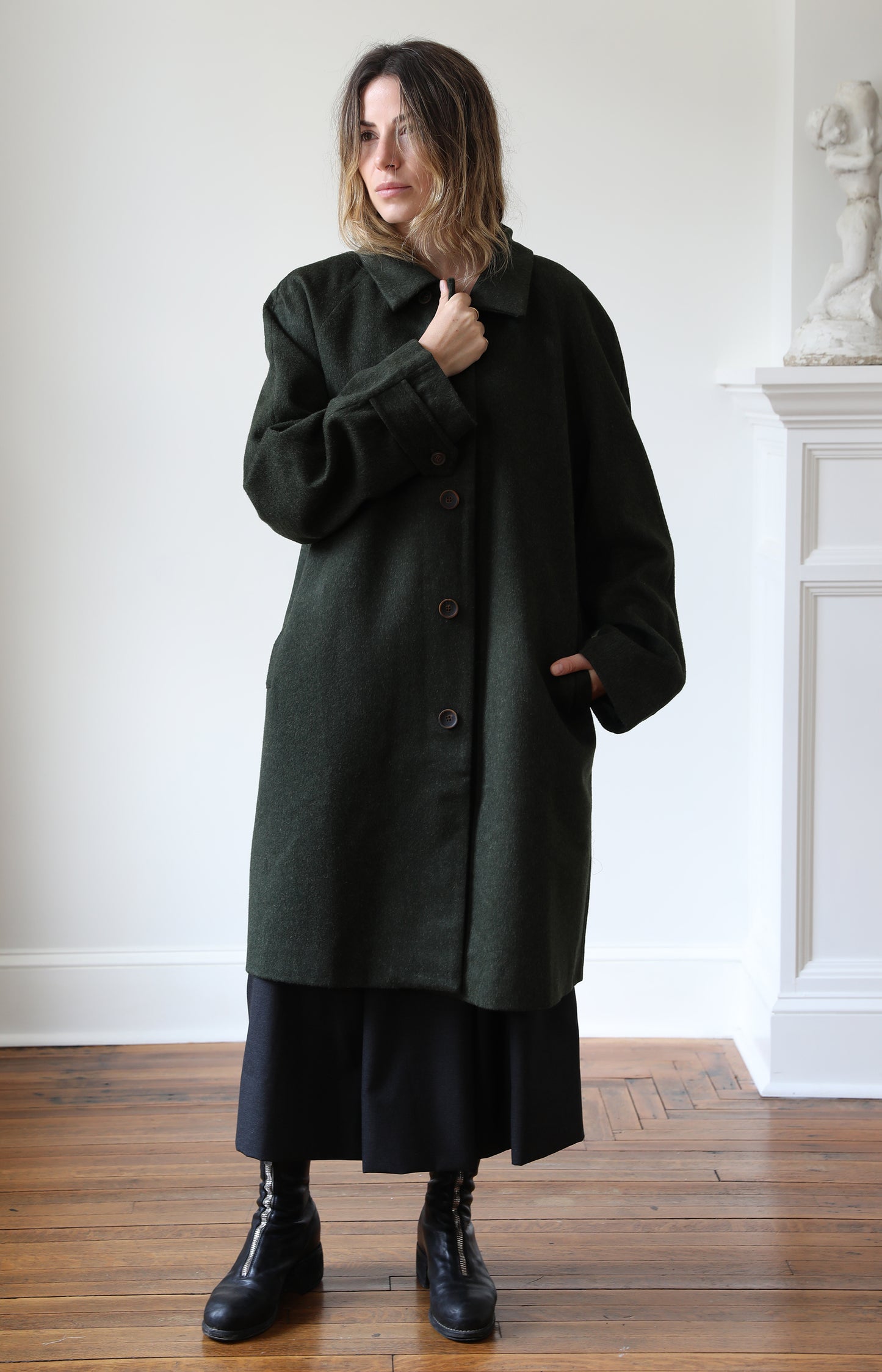 Forest Green Wool Coat