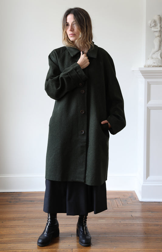 Forest Green Wool Coat