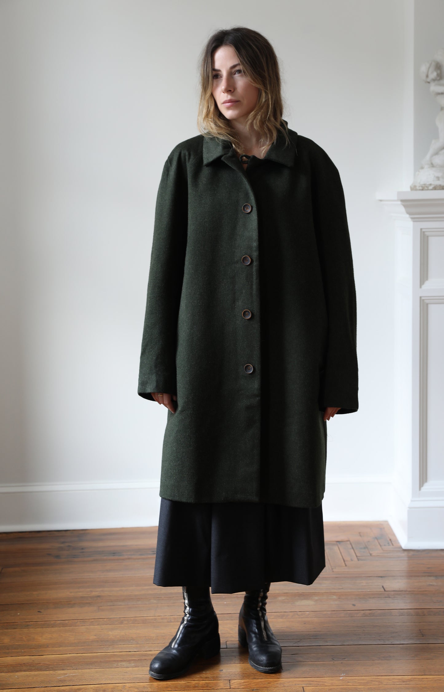 Forest Green Wool Coat