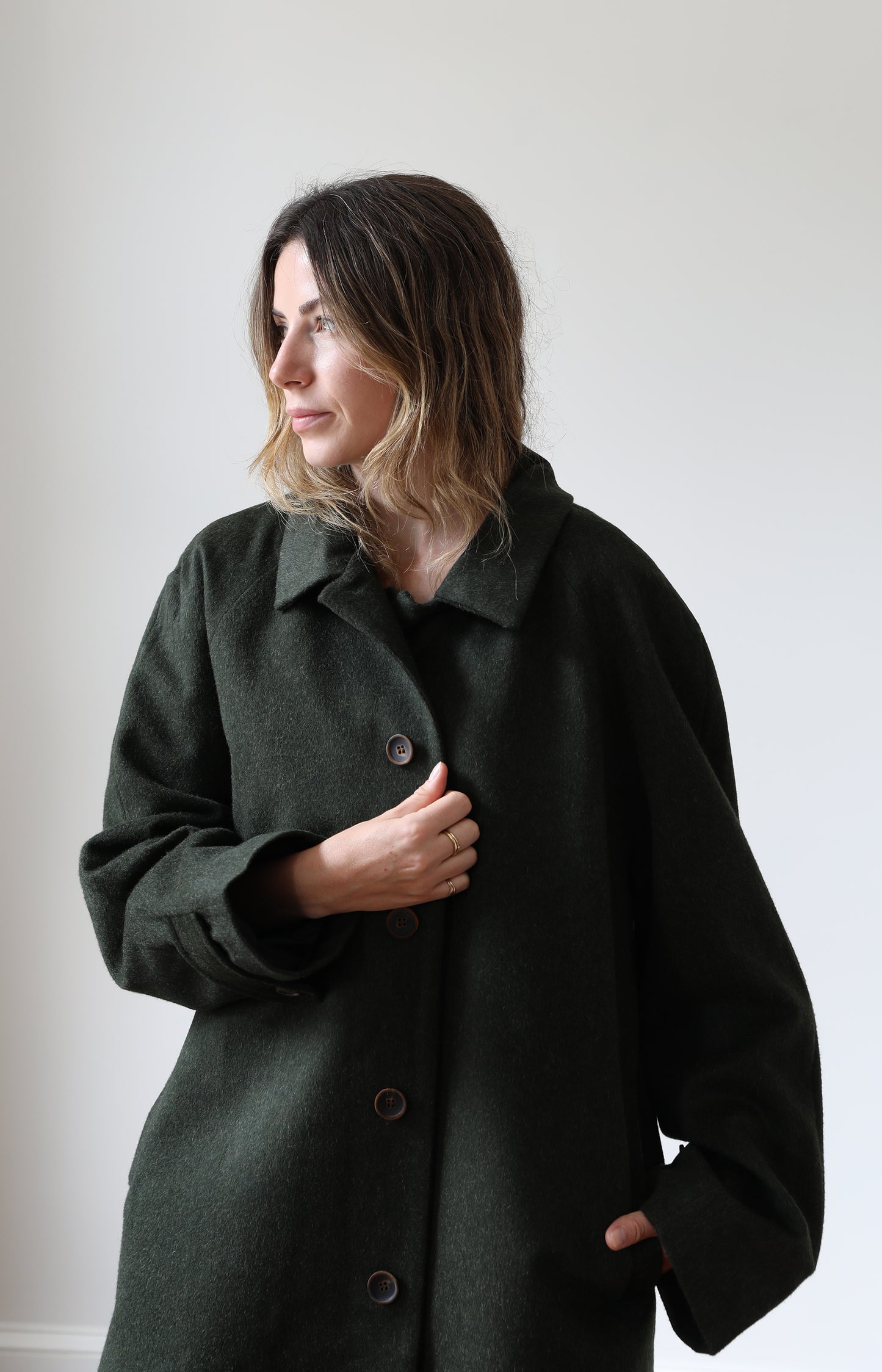 Forest Green Wool Coat