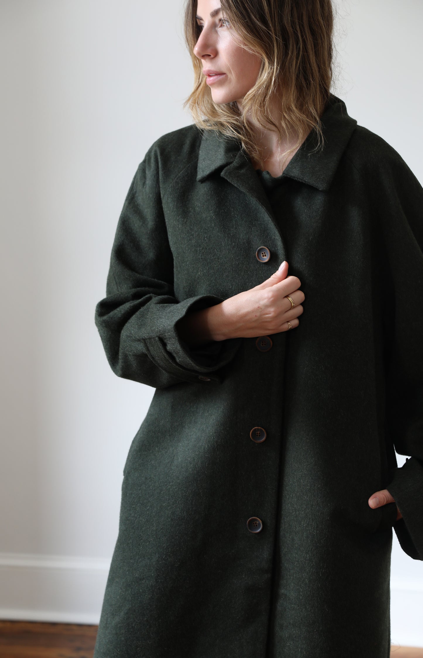 Forest Green Wool Coat