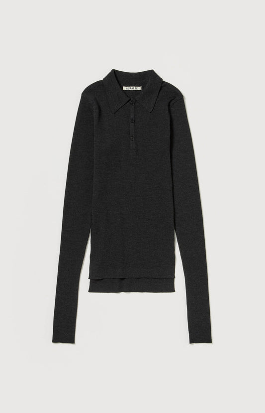 Super Fine Wool High Gauge Rib Knit Polo