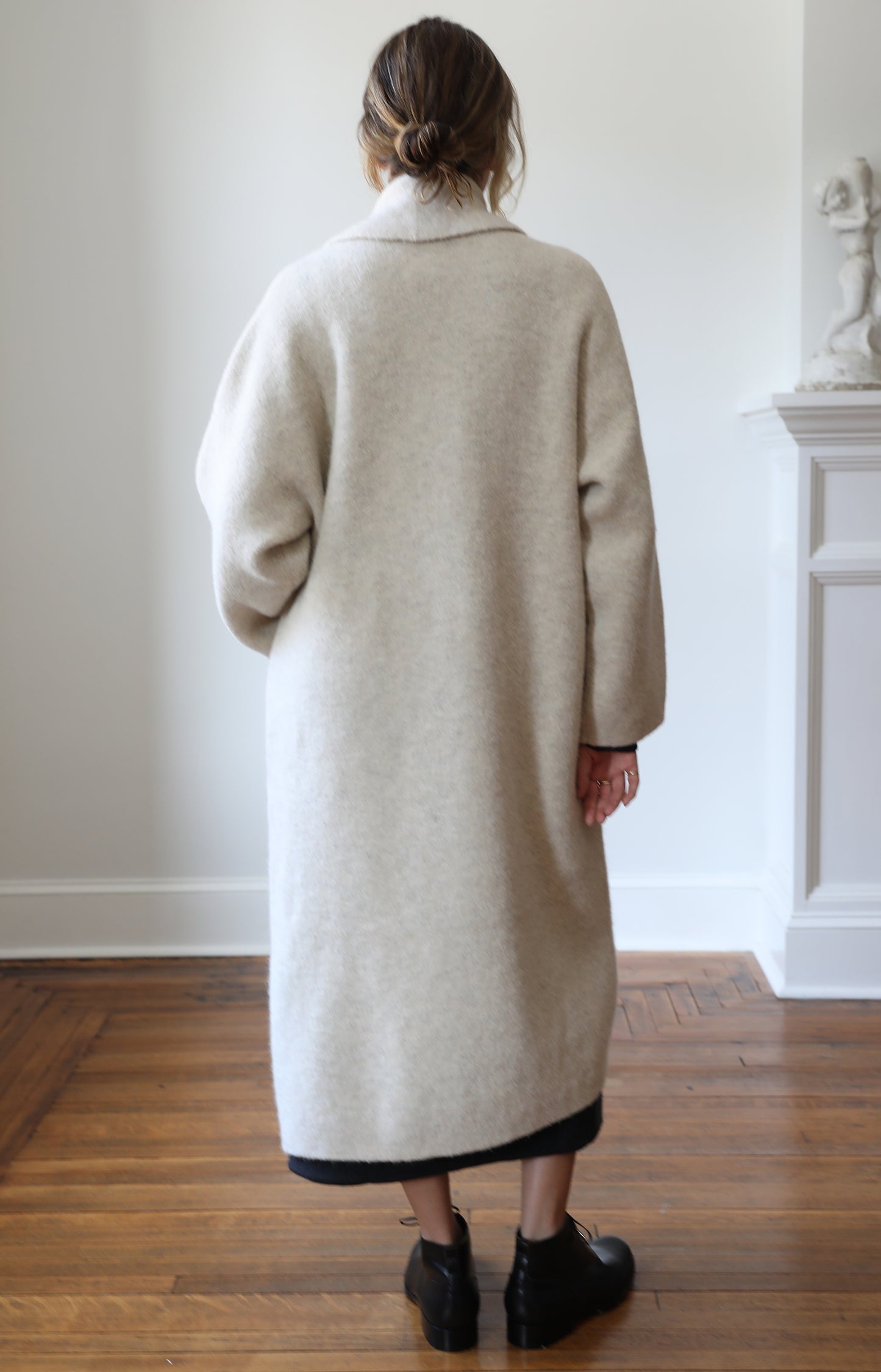 Ecru Double Face Long Coat