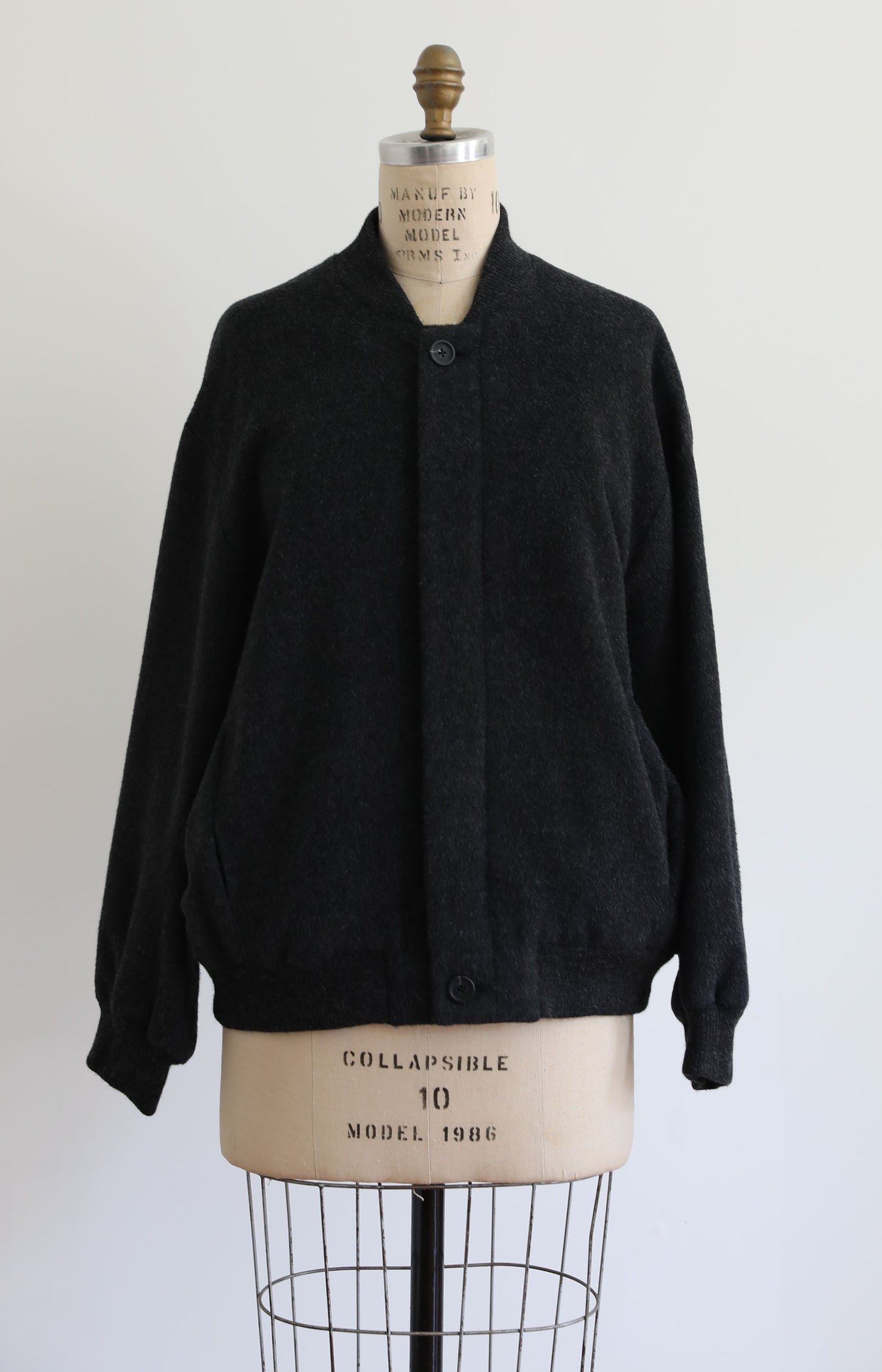 Black Melange Brushed Bomber