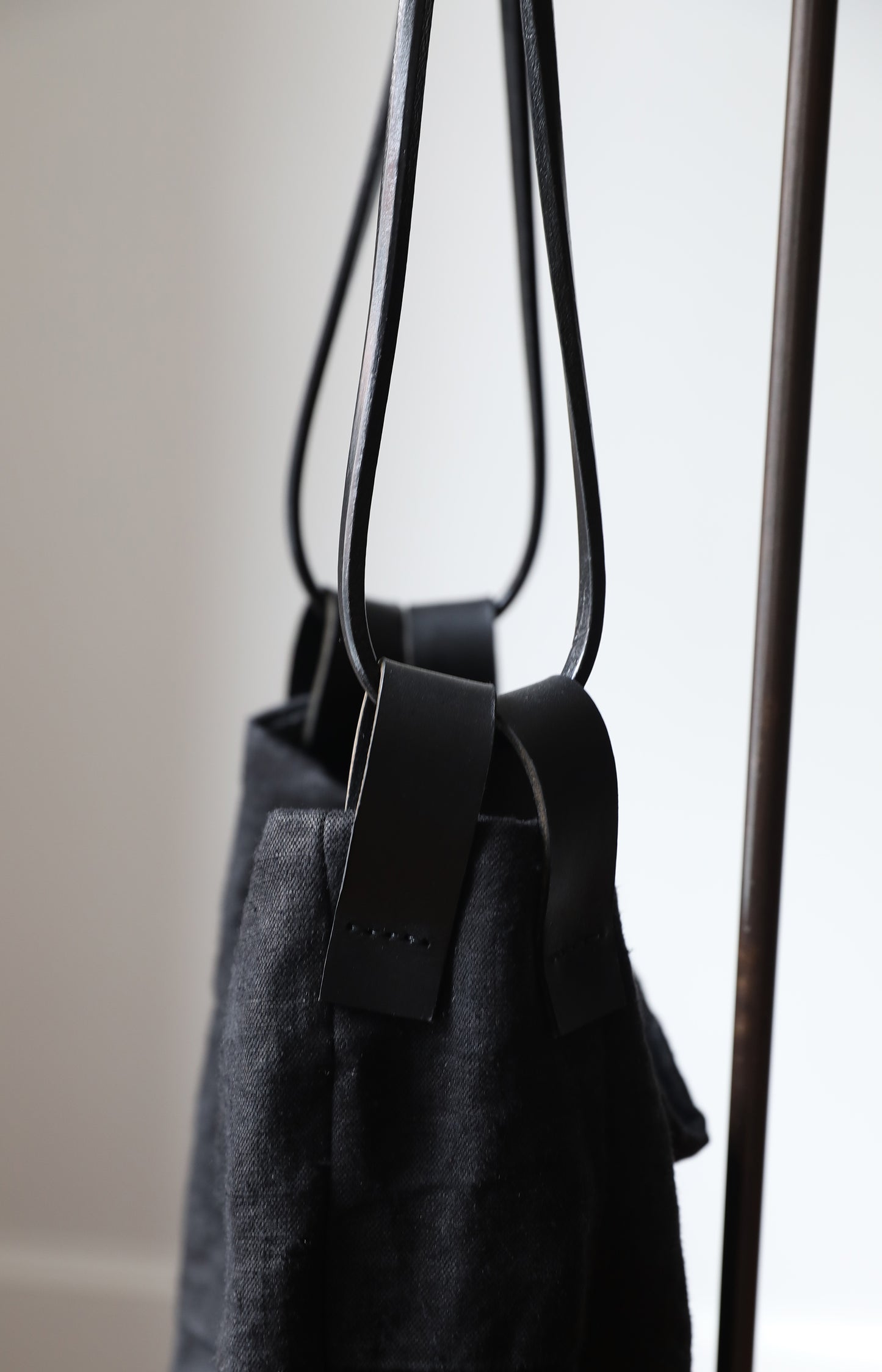 Long Black Linen Bag