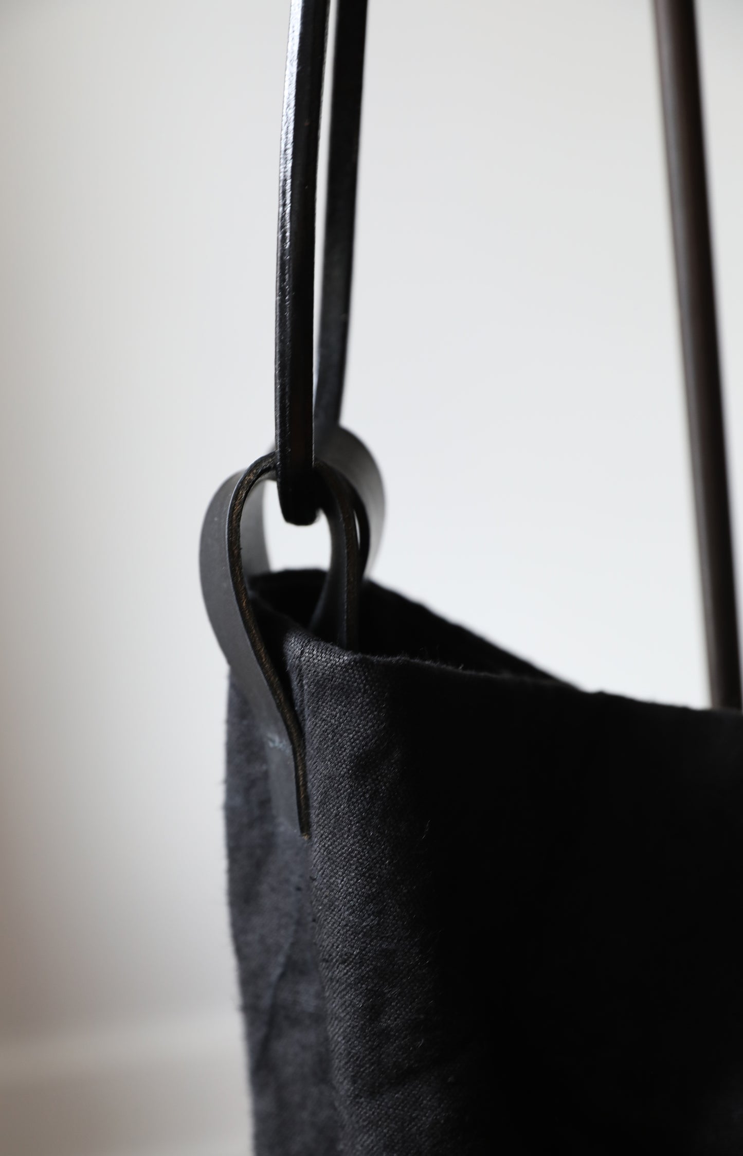 Long Black Linen Bag