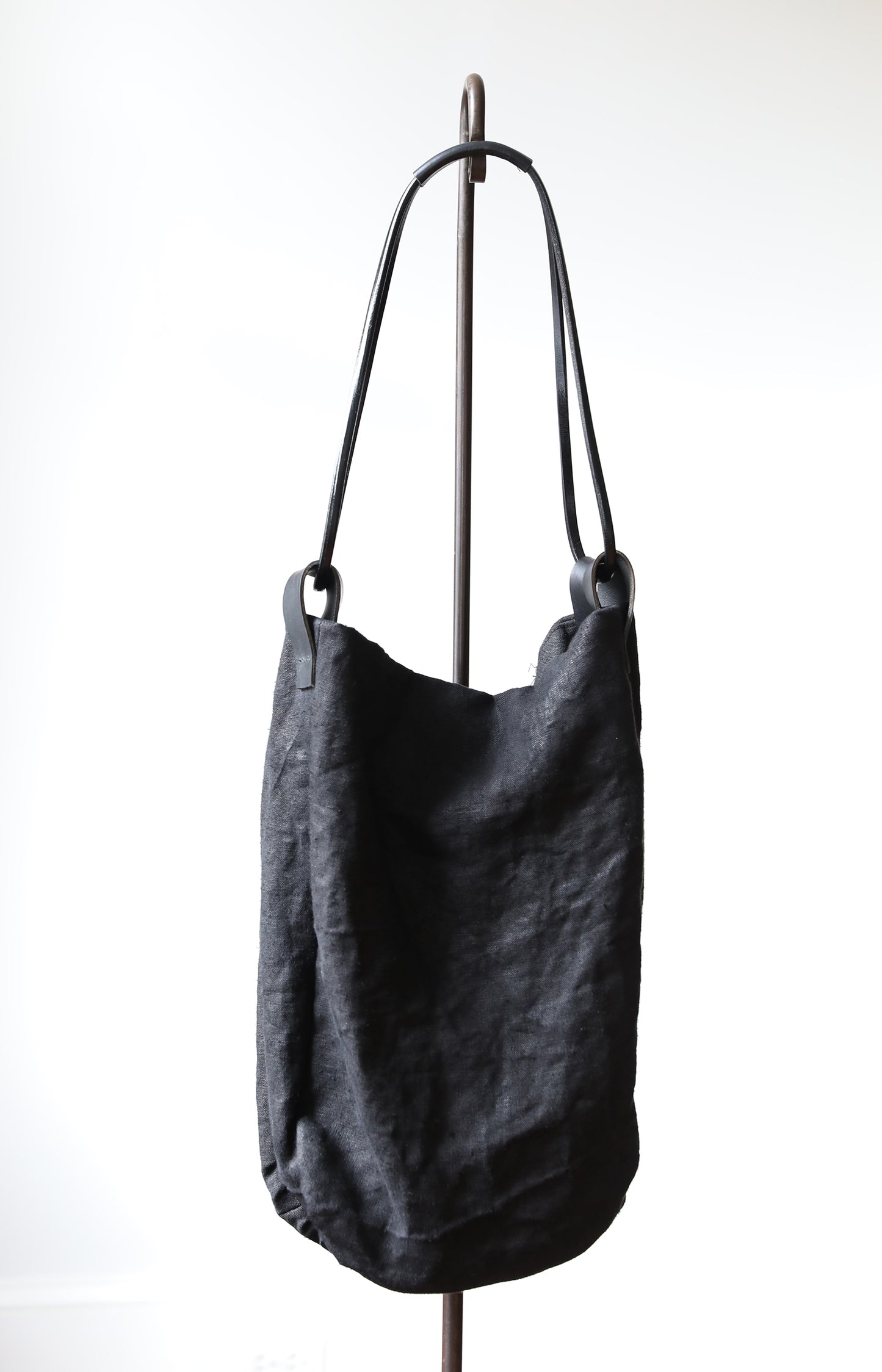 Long Black Linen Bag