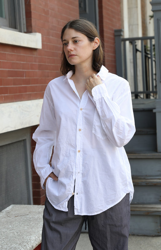White Cotton Voile Shirt
