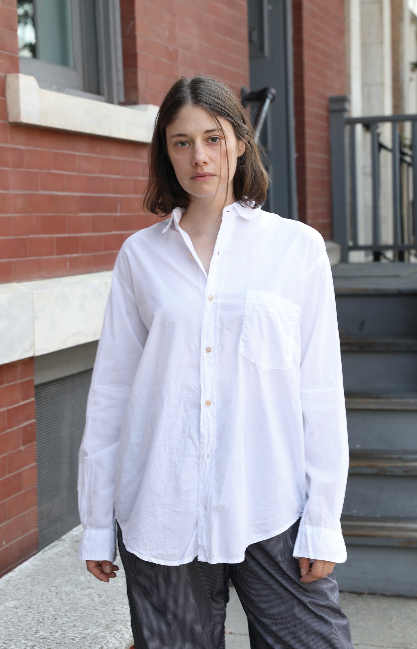 White Cotton Voile Shirt